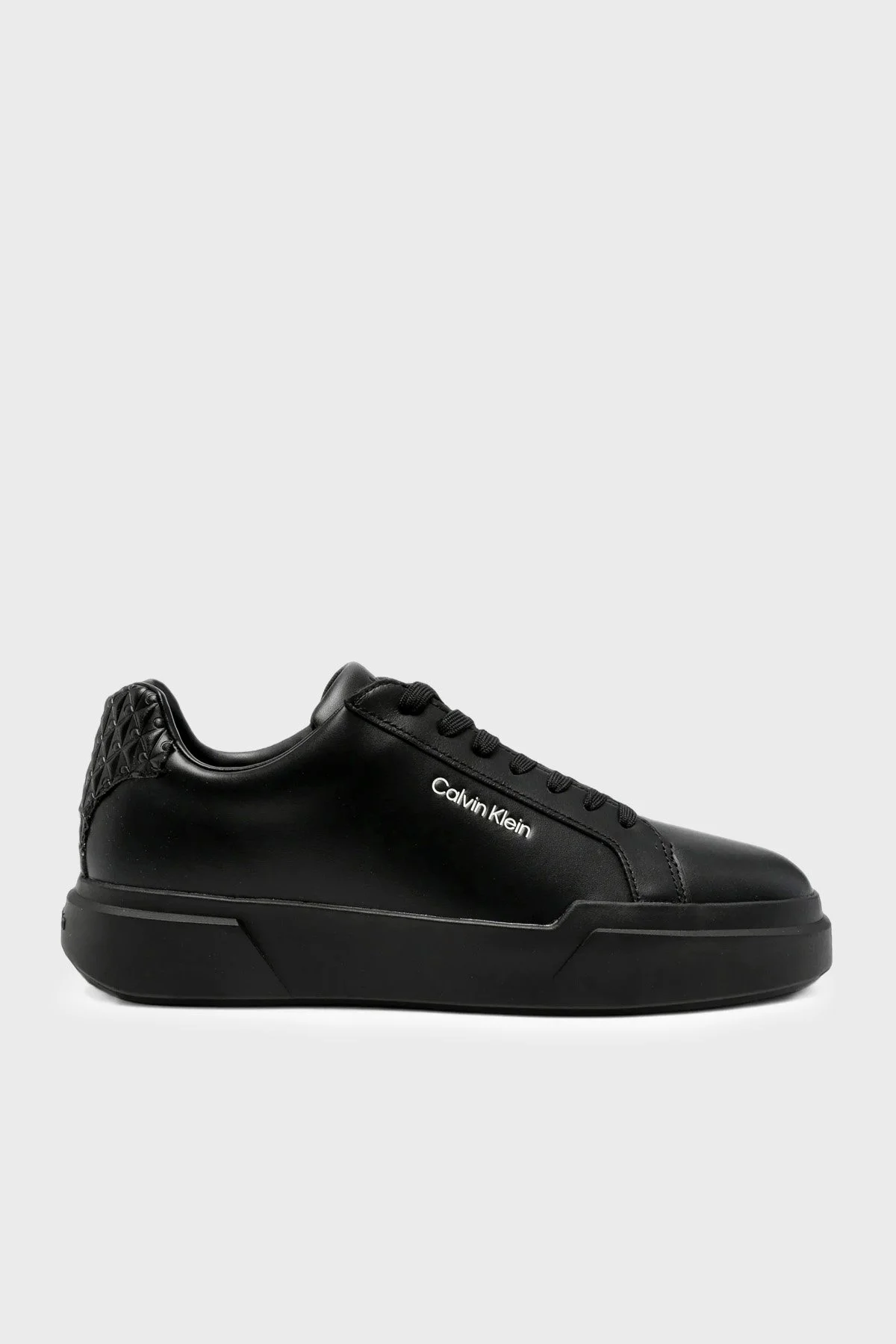 Calvin Klein Logolu Deri Sneaker HM0HM023010GJ Erkek Ayakkabı HM0HM02301 0GJ Siyah - 1