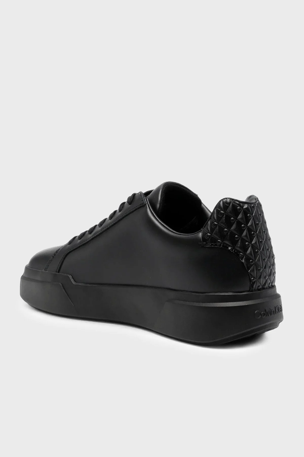Calvin Klein Logolu Deri Sneaker HM0HM023010GJ Erkek Ayakkabı HM0HM02301 0GJ Siyah - 2