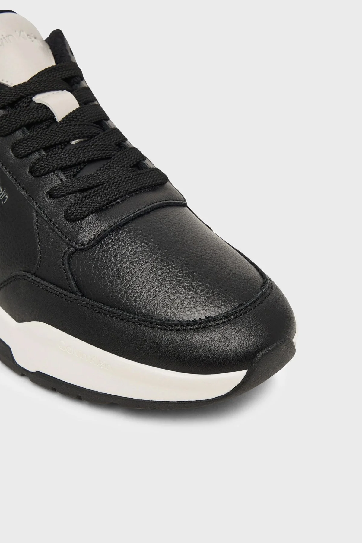 Calvin Klein Logolu Deri Sneaker HM0HM0230900Y Erkek Ayakkabı HM0HM02309 00Y Siyah - 7