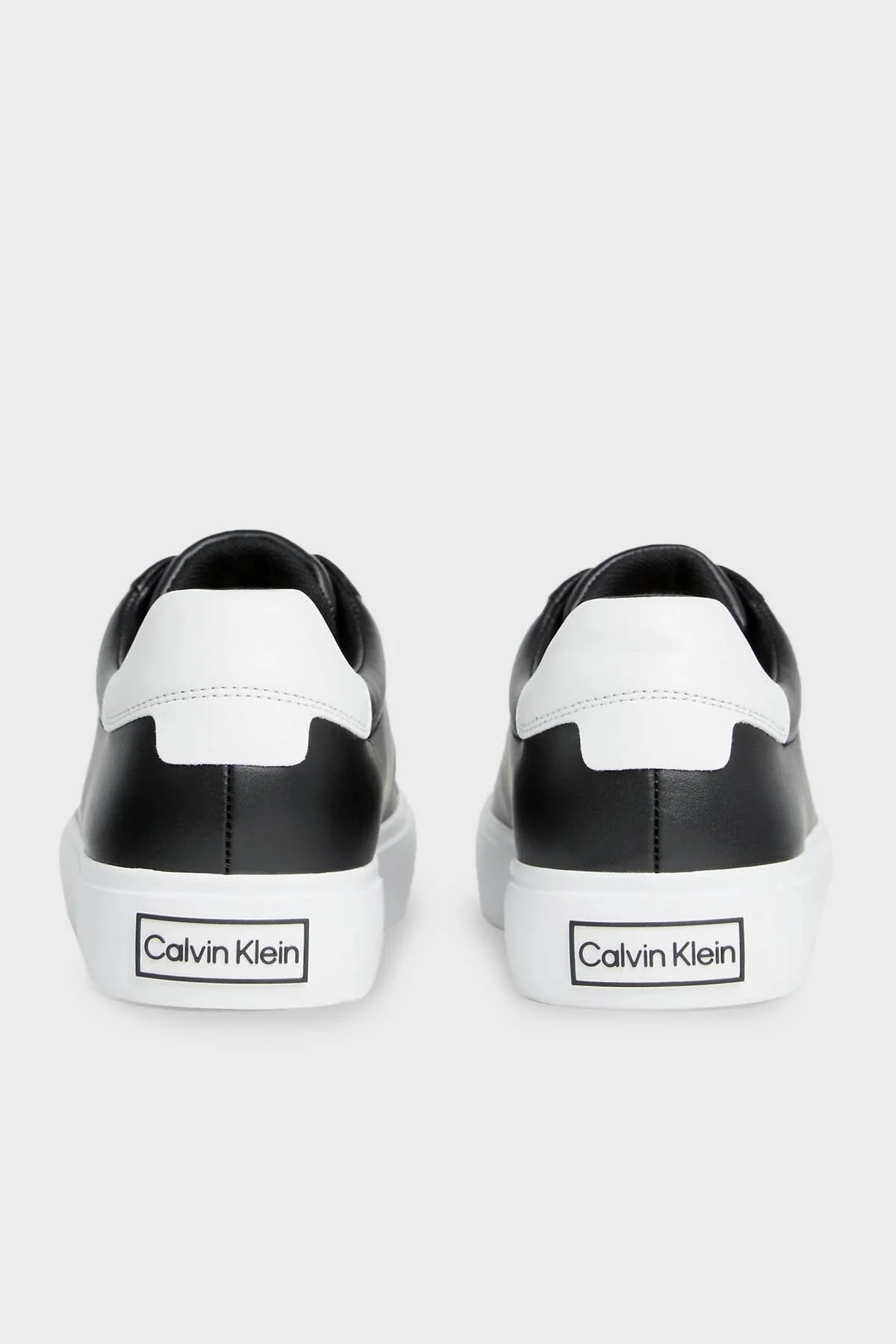 Calvin Klein Logolu Deri Sneaker HW0HW020370GN Bayan Ayakkabı HW0HW02037 0GN SİYAH-BEYAZ - 5