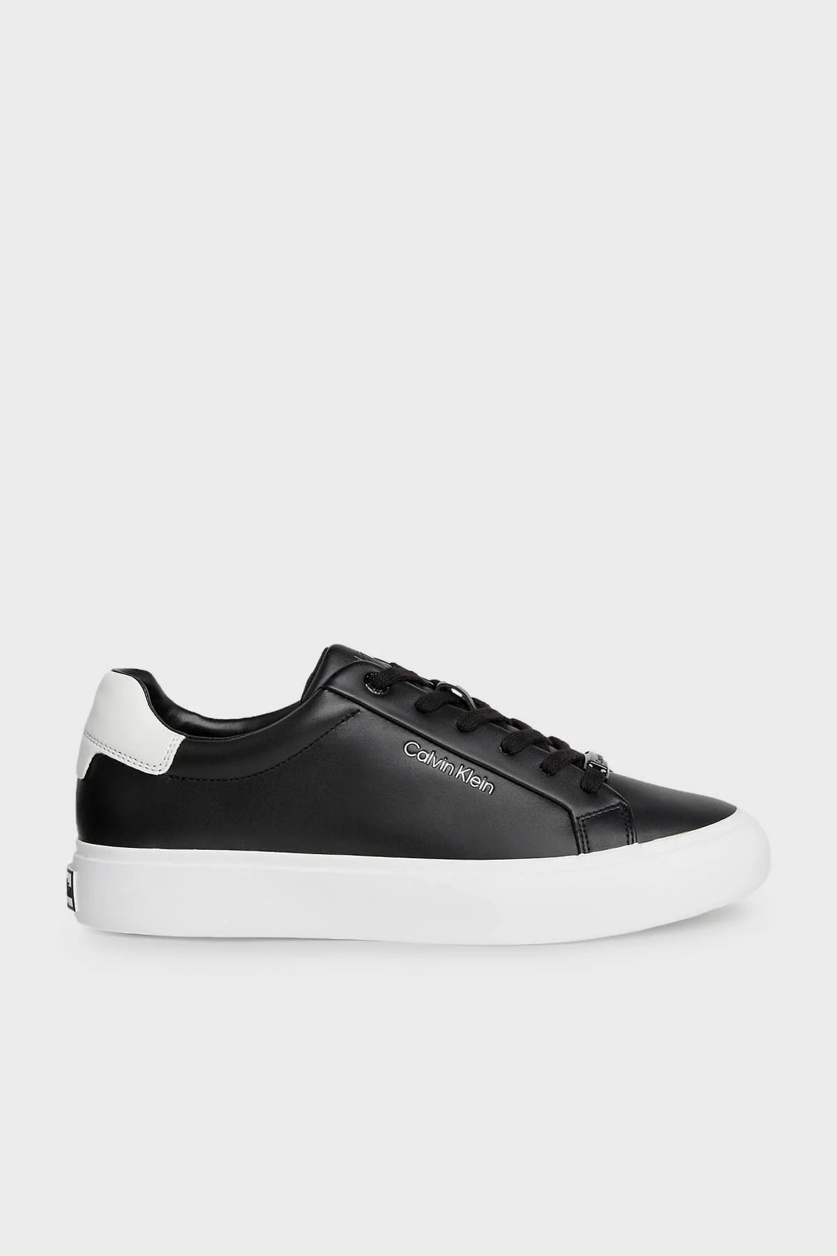 Calvin Klein Logolu Deri Sneaker HW0HW020370GN Bayan Ayakkabı HW0HW02037 0GN SİYAH-BEYAZ - 7