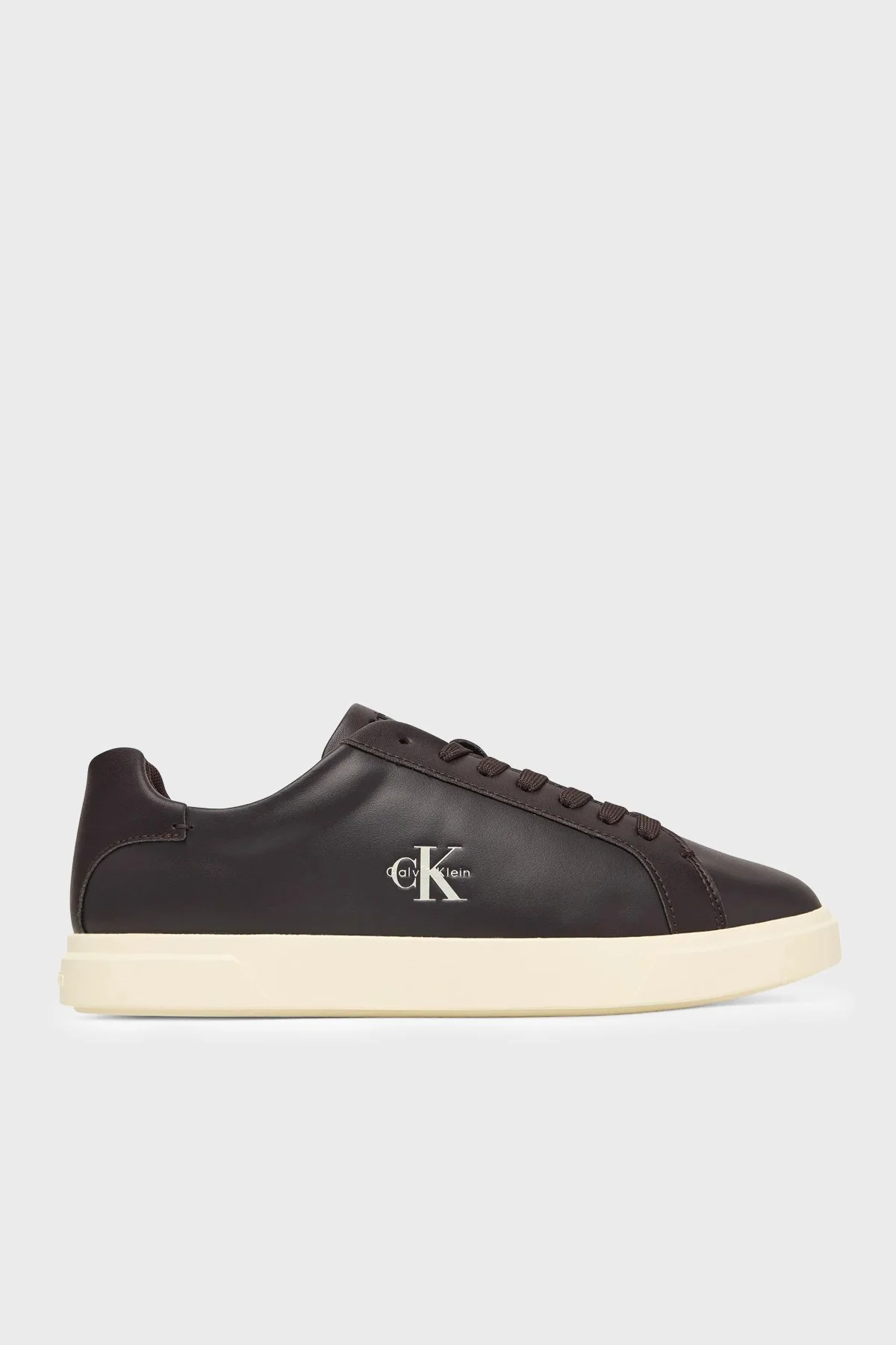 Calvin Klein Logolu Deri Sneaker HW0HW032950JW Kadın Ayakkabı HW0HW03295 0JW Kahve - 1