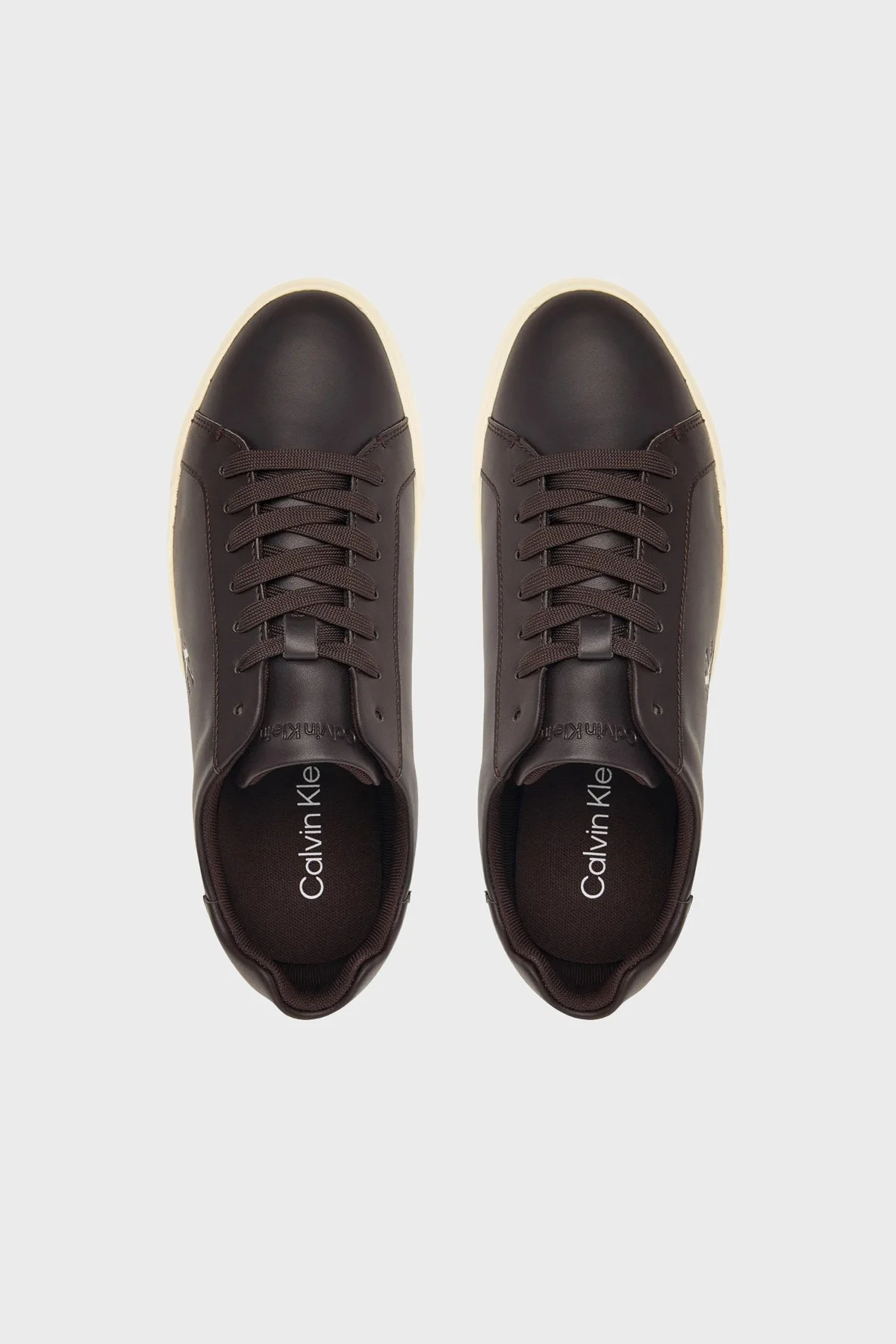 Calvin Klein Logolu Deri Sneaker HW0HW032950JW Kadın Ayakkabı HW0HW03295 0JW Kahve - 4