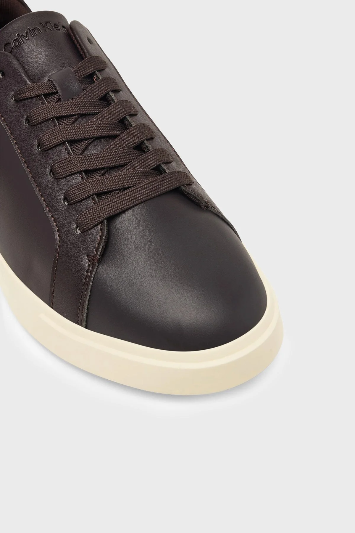 Calvin Klein Logolu Deri Sneaker HW0HW032950JW Kadın Ayakkabı HW0HW03295 0JW Kahve - 5