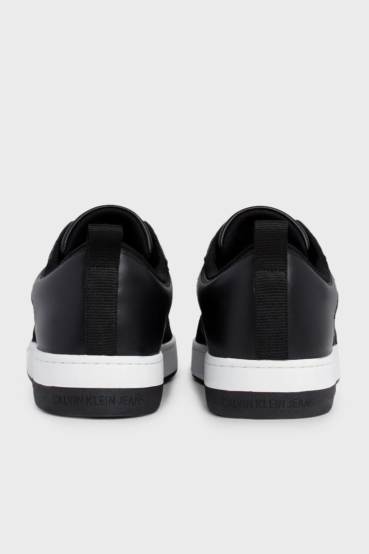 Calvin Klein Logolu Deri Sneaker YM0YM005740GM Erkek Ayakkabı YM0YM00574 0GM SİYAH-BEYAZ - 3