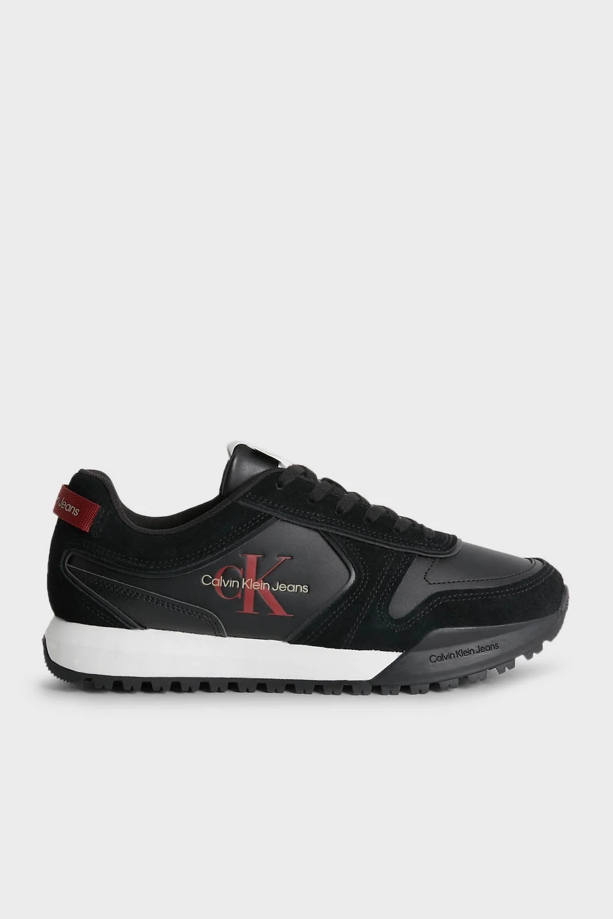 Calvin Klein Logolu Deri Sneaker YM0YM00624BDS Erkek Ayakkabı YM0YM00624 BDS SİYAH - 1