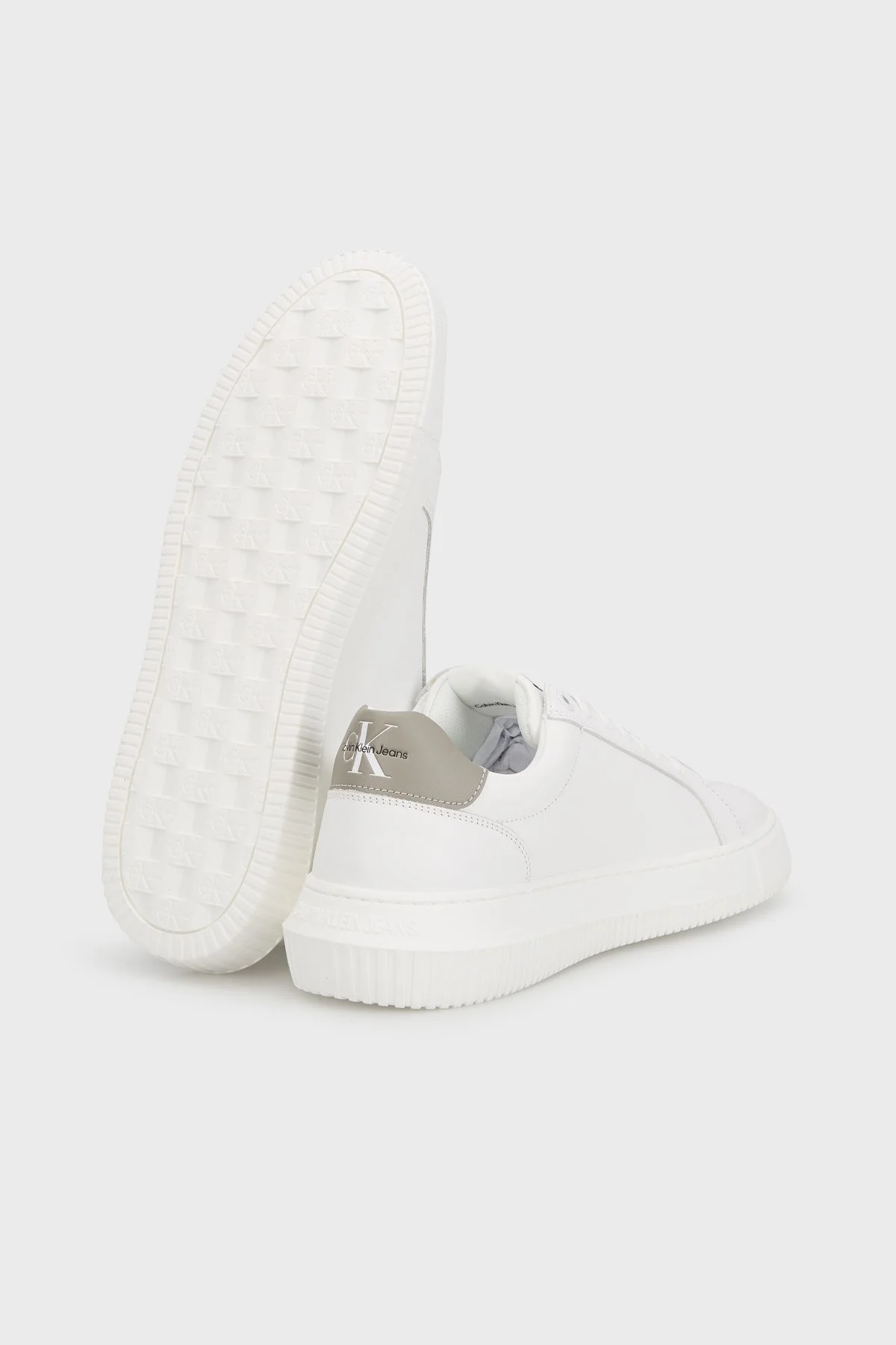 Calvin Klein Logolu Deri Sneaker YM0YM0068102S Erkek Ayakkabı YM0YM00681 02S BEYAZ - 10