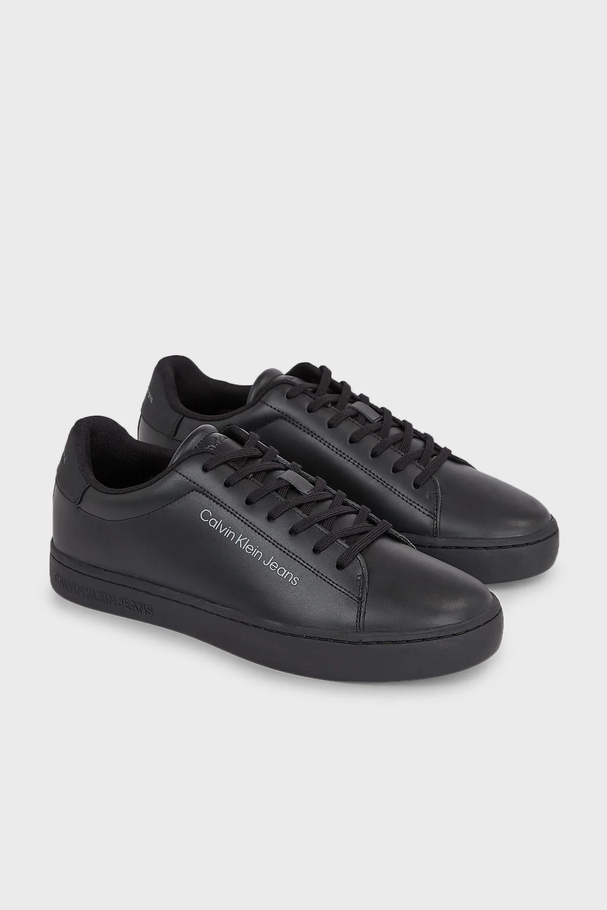 Calvin Klein Logolu Deri Sneaker YM0YM00715BEH Erkek Ayakkabı YM0YM00715 BEH SİYAH - 3