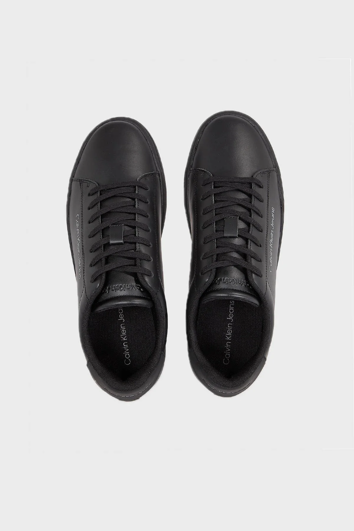 Calvin Klein Logolu Deri Sneaker YM0YM00715BEH Erkek Ayakkabı YM0YM00715 BEH SİYAH - 4