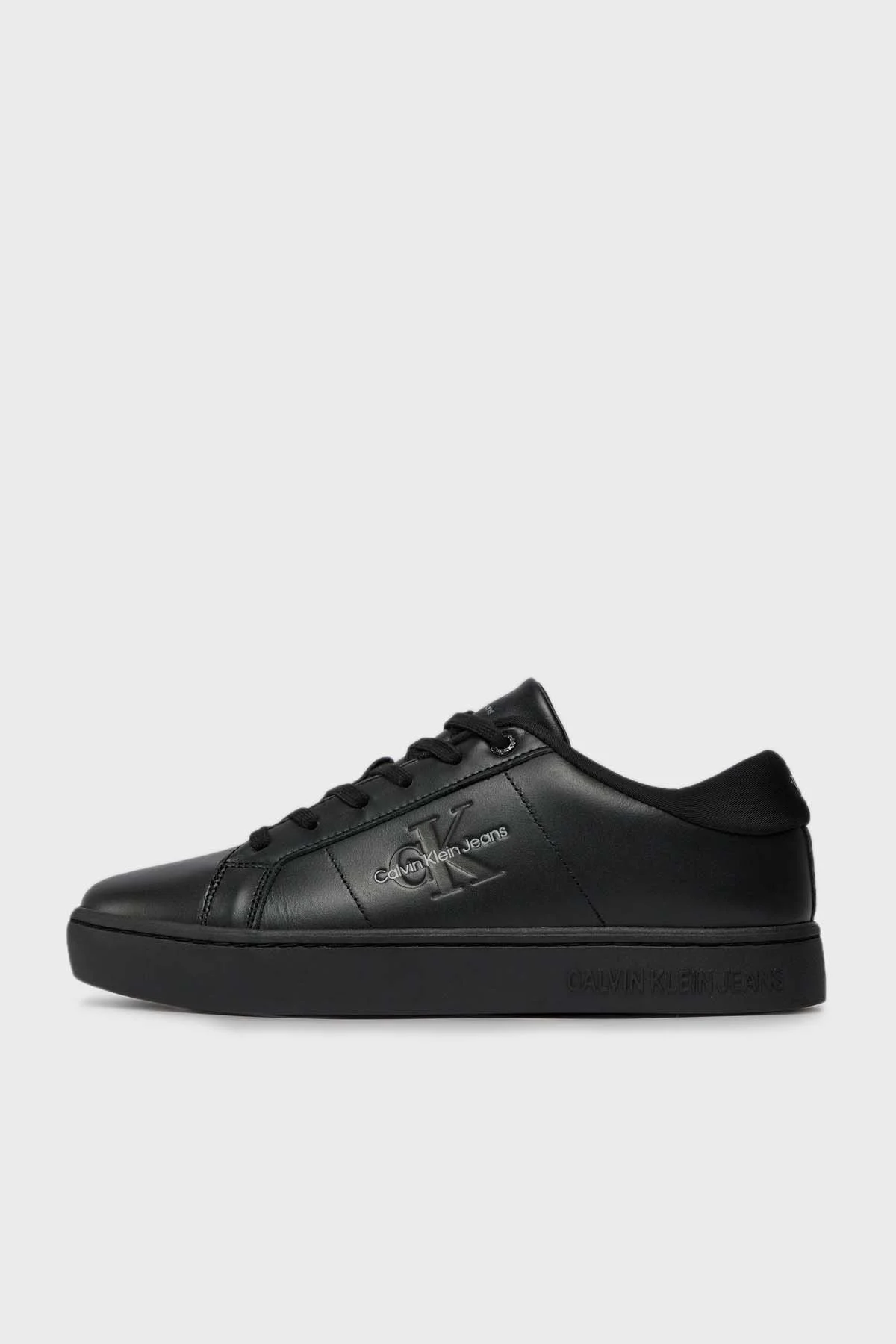 Calvin Klein Logolu Deri Sneaker YM0YM008640GT Erkek Ayakkabı YM0YM00864 0GT SİYAH - 2