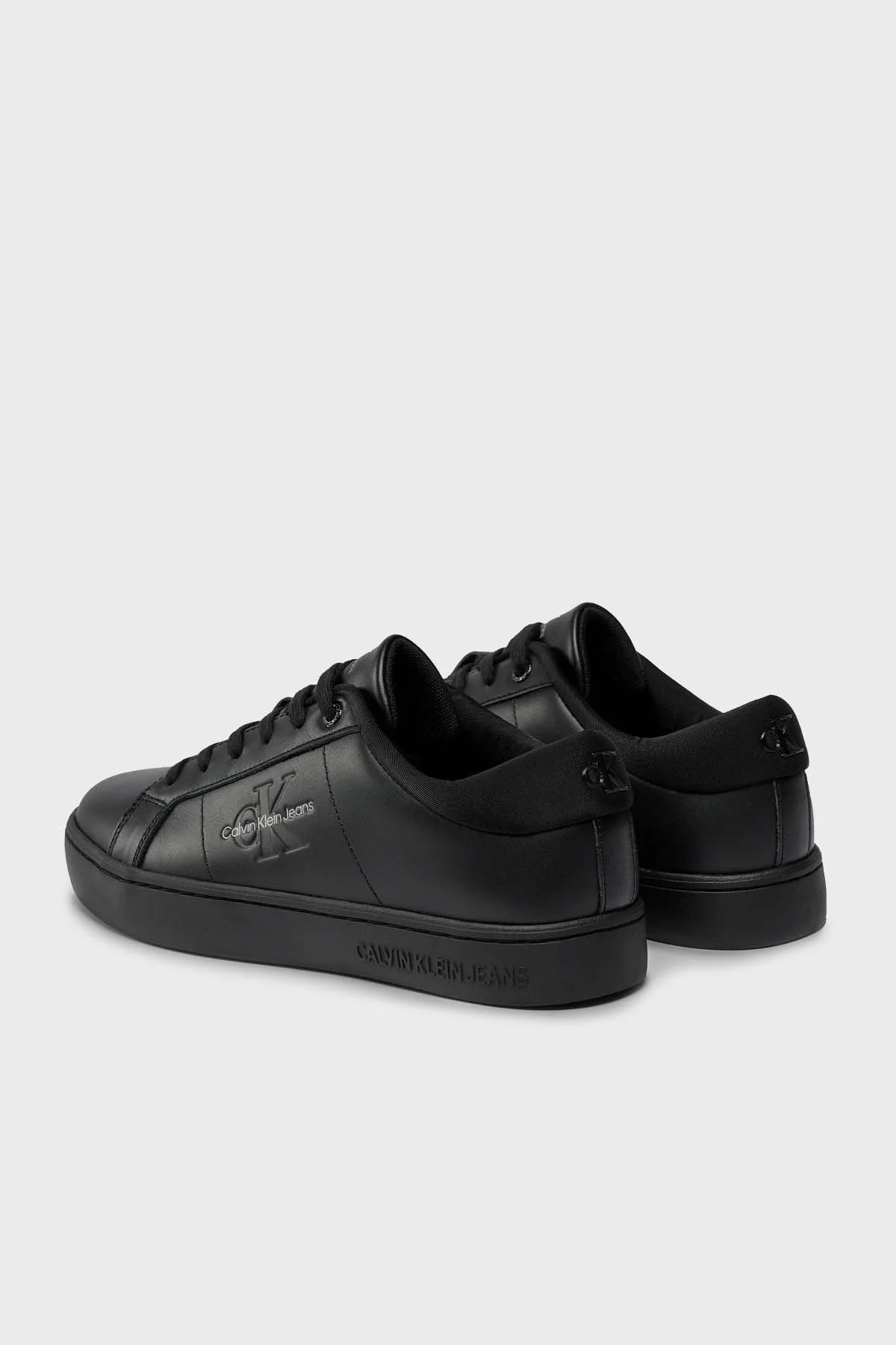 Calvin Klein Logolu Deri Sneaker YM0YM008640GT Erkek Ayakkabı YM0YM00864 0GT SİYAH - 3