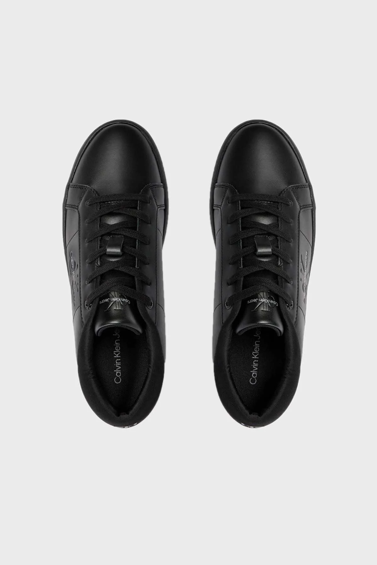Calvin Klein Logolu Deri Sneaker YM0YM008640GT Erkek Ayakkabı YM0YM00864 0GT SİYAH - 5