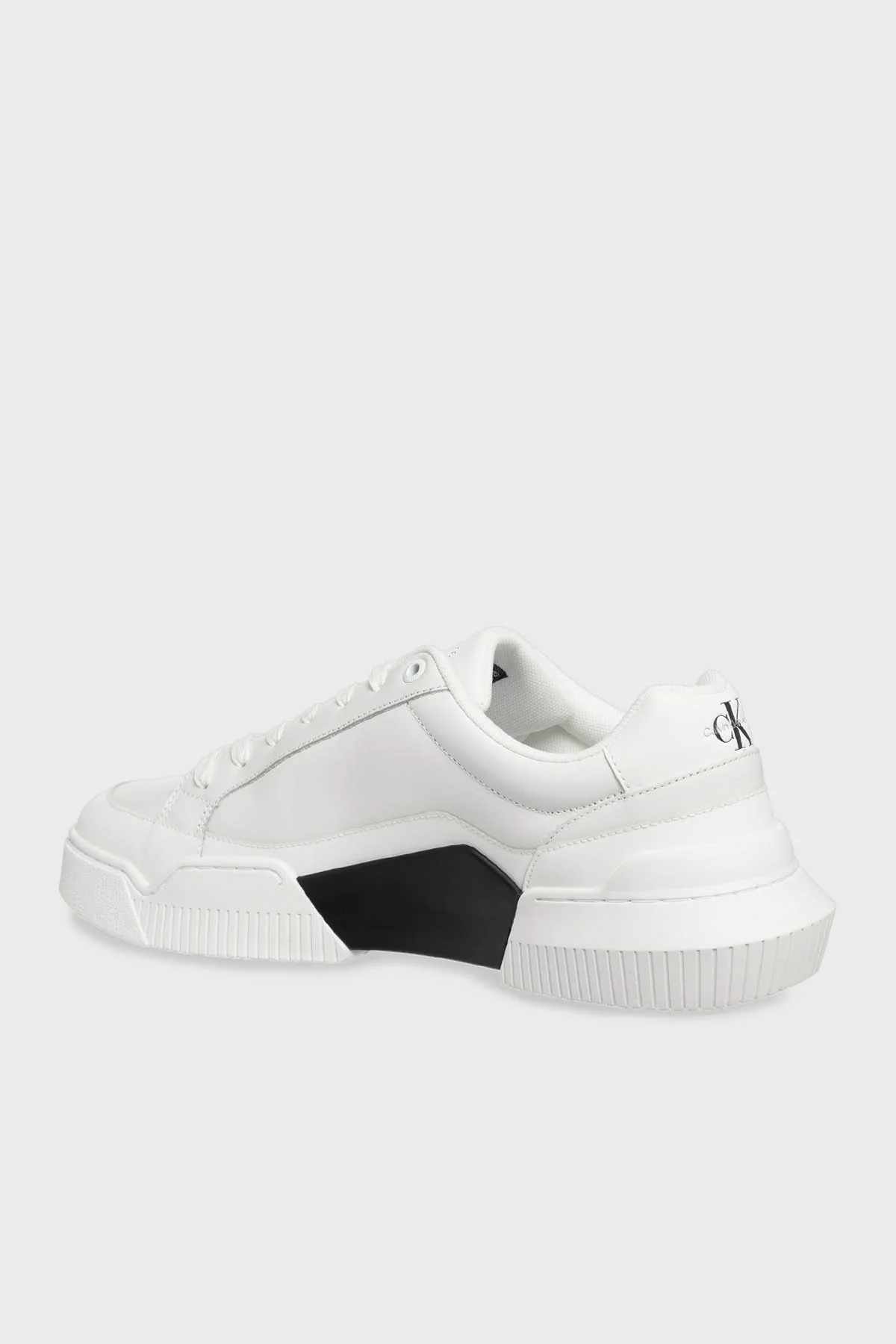 Calvin Klein Logolu Deri Sneaker YM0YM0087501W Erkek Ayakkabı YM0YM00875 01W SİYAH-BEYAZ - 2