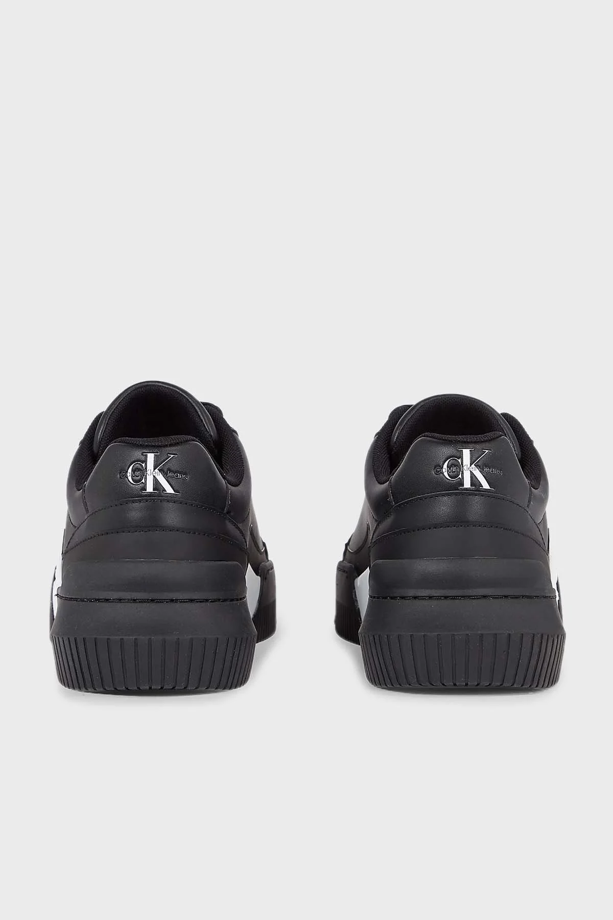 Calvin Klein Logolu Deri Sneaker YM0YM008750GM Erkek Ayakkabı YM0YM00875 0GM SİYAH-BEYAZ - 4