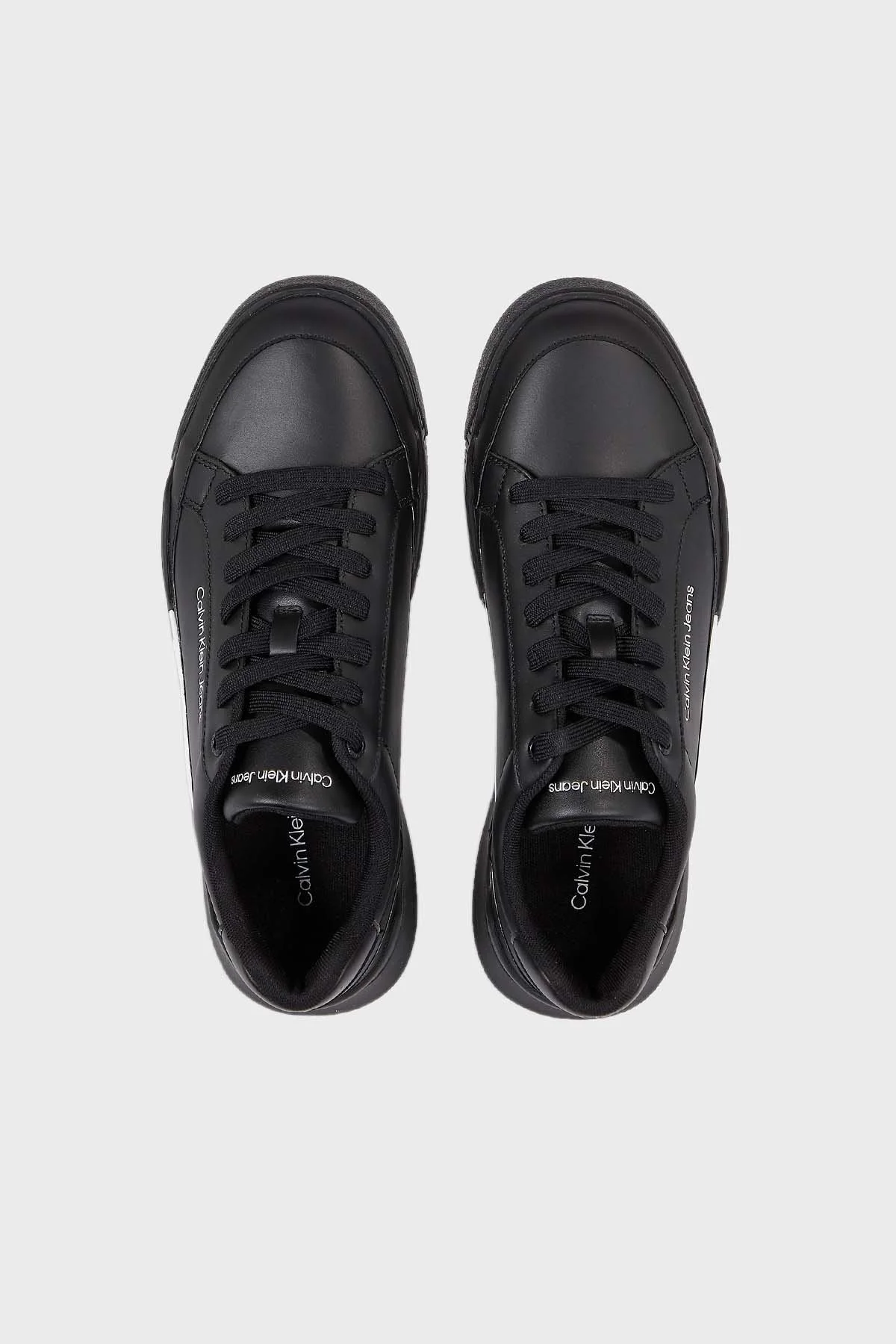 Calvin Klein Logolu Deri Sneaker YM0YM008750GM Erkek Ayakkabı YM0YM00875 0GM SİYAH-BEYAZ - 5