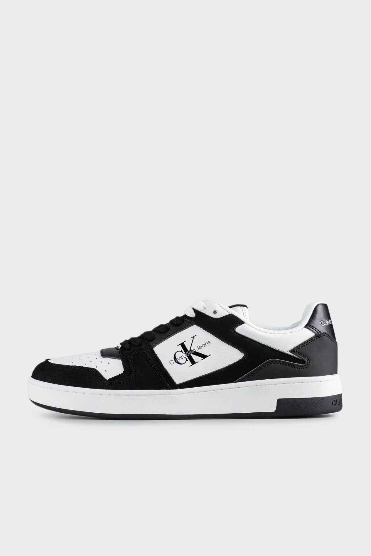Calvin Klein Logolu Deri Sneaker YM0YM0088401W Erkek Ayakkabı YM0YM00884 01W SİYAH-BEYAZ - 2