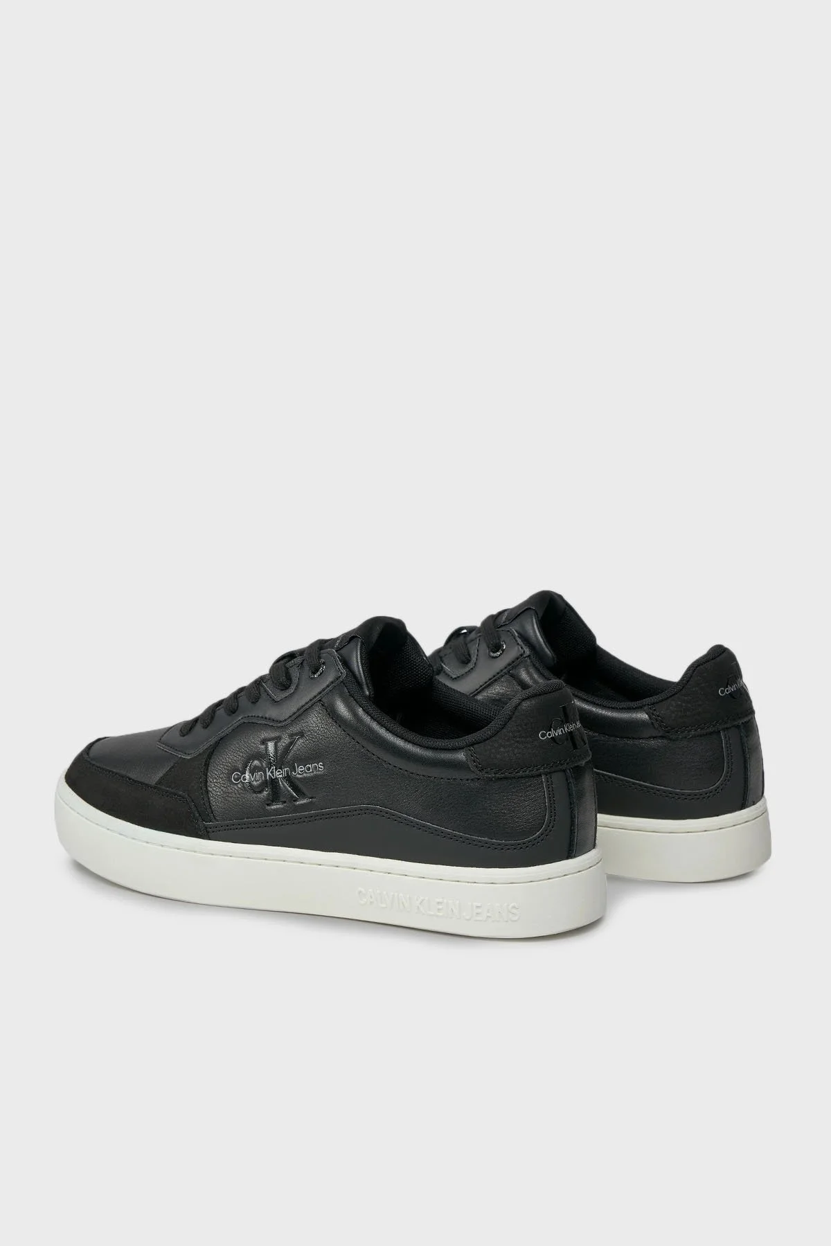 Calvin Klein Logolu Deri Sneaker YM0YM008850GM Erkek Ayakkabı YM0YM00885 0GM SİYAH-BEYAZ - 2