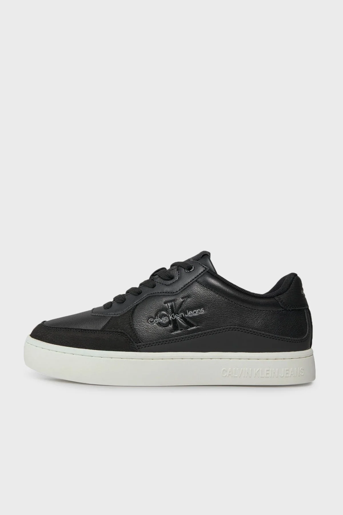 Calvin Klein Logolu Deri Sneaker YM0YM008850GM Erkek Ayakkabı YM0YM00885 0GM SİYAH-BEYAZ - 5