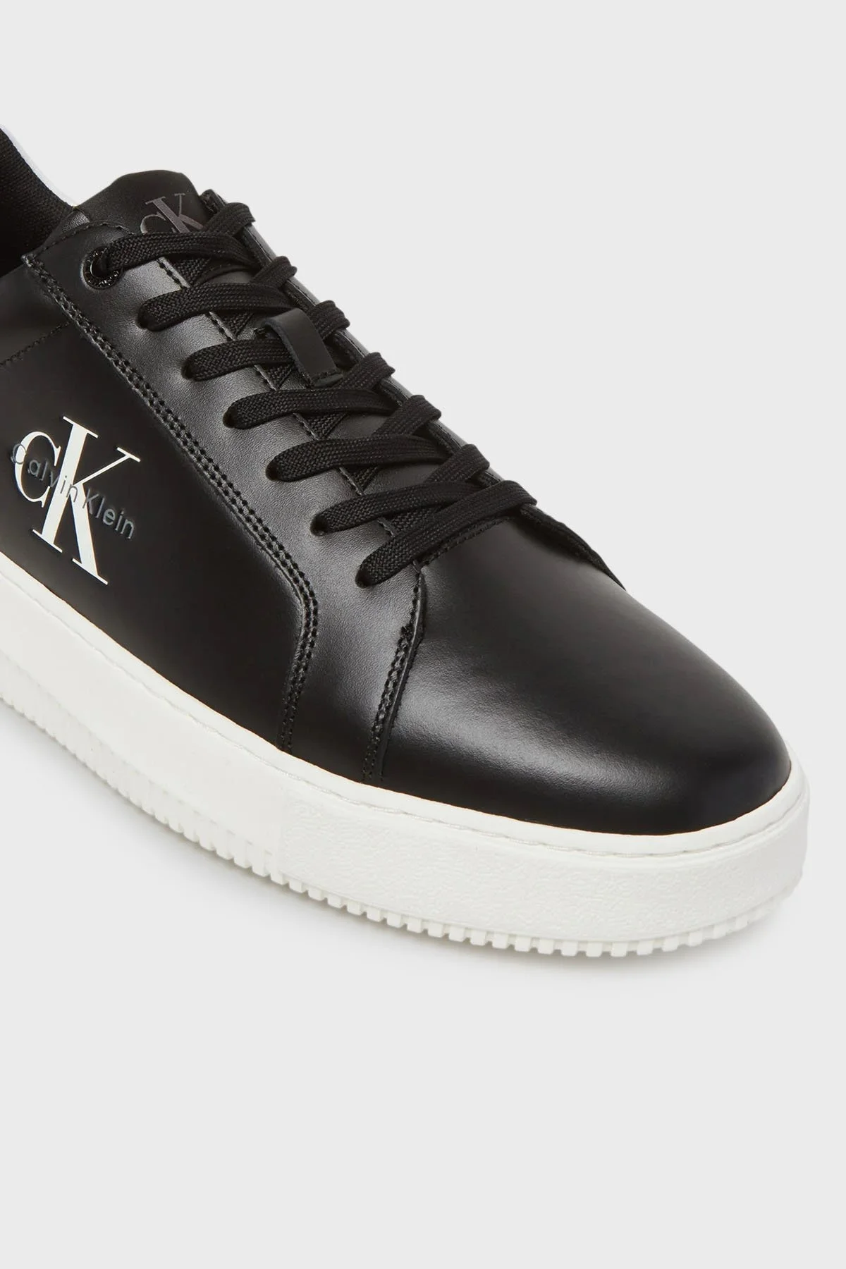 Calvin Klein Logolu Deri Sneaker YM0YM013170GJ Erkek Ayakkabı YM0YM01317 0GJ SİYAH - 5