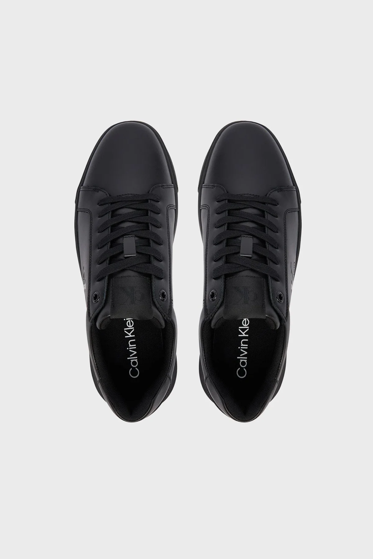 Calvin Klein Logolu Deri Sneaker YM0YM013170GT Erkek Ayakkabı YM0YM01317 0GT Siyah - 6