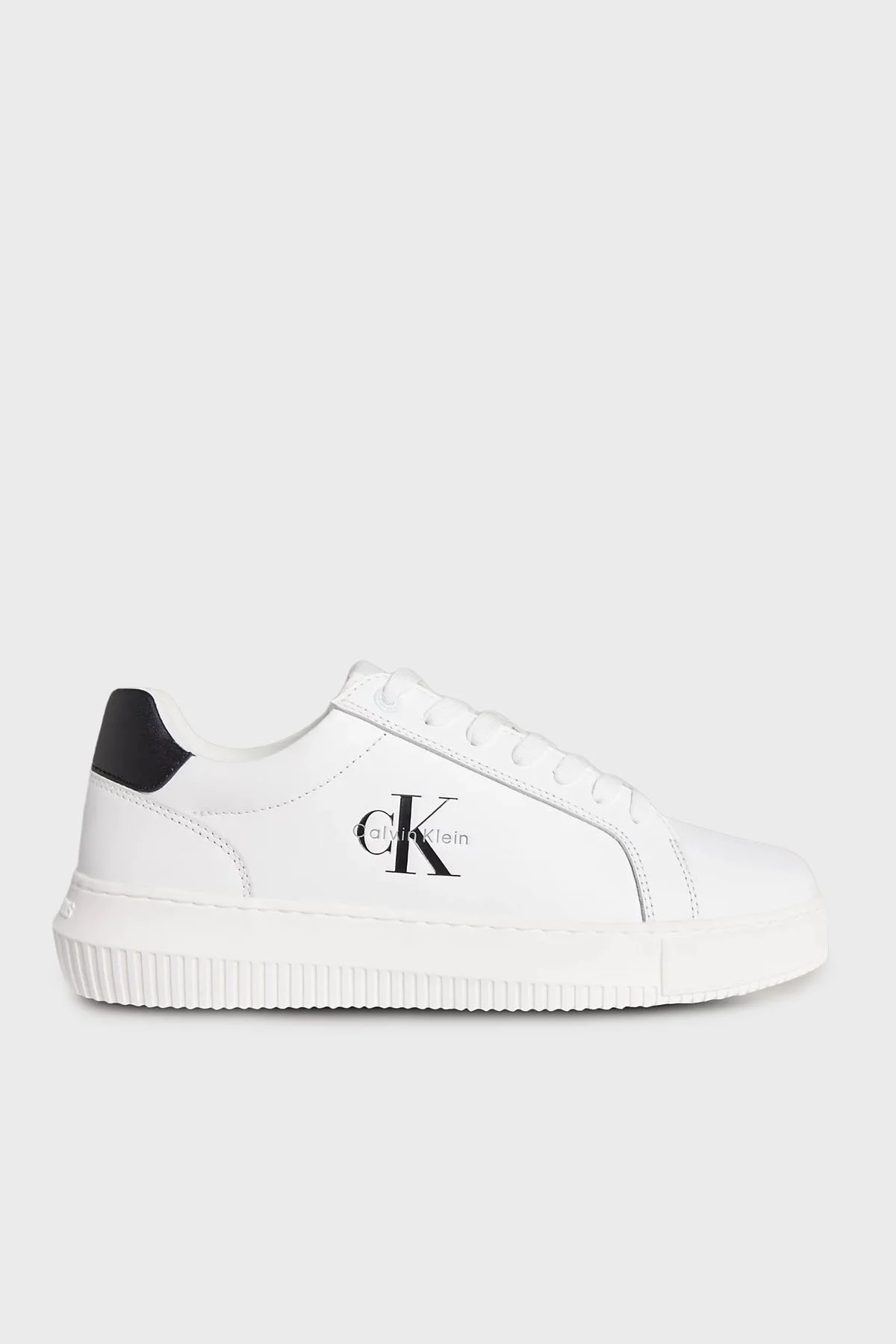 Calvin Klein Logolu Deri Sneaker YM0YM013170LD Erkek Ayakkabı YM0YM01317 0LD BEYAZ-SİYAH - 1
