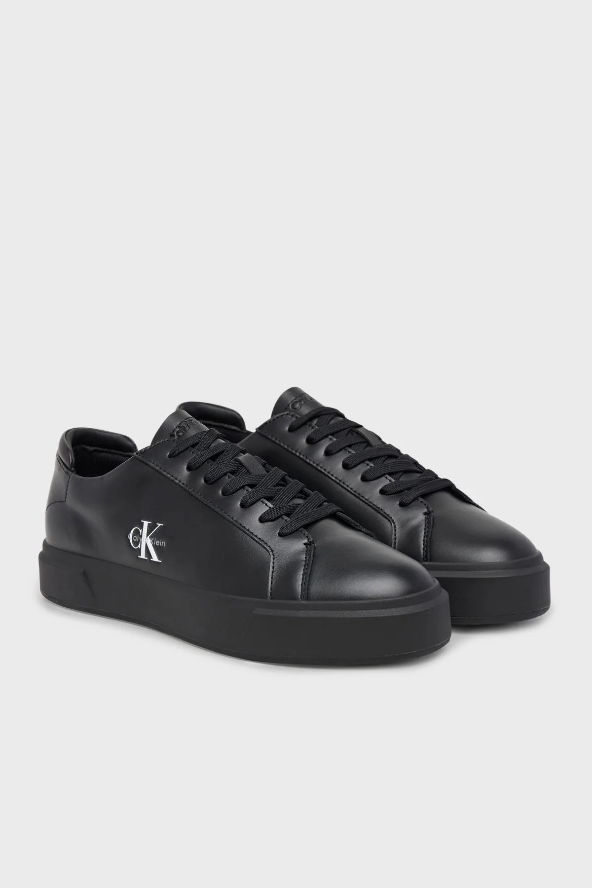 Calvin Klein Logolu Deri Sneaker YM0YM014600GJ Erkek Ayakkabı YM0YM01460 0GJ SİYAH - 2