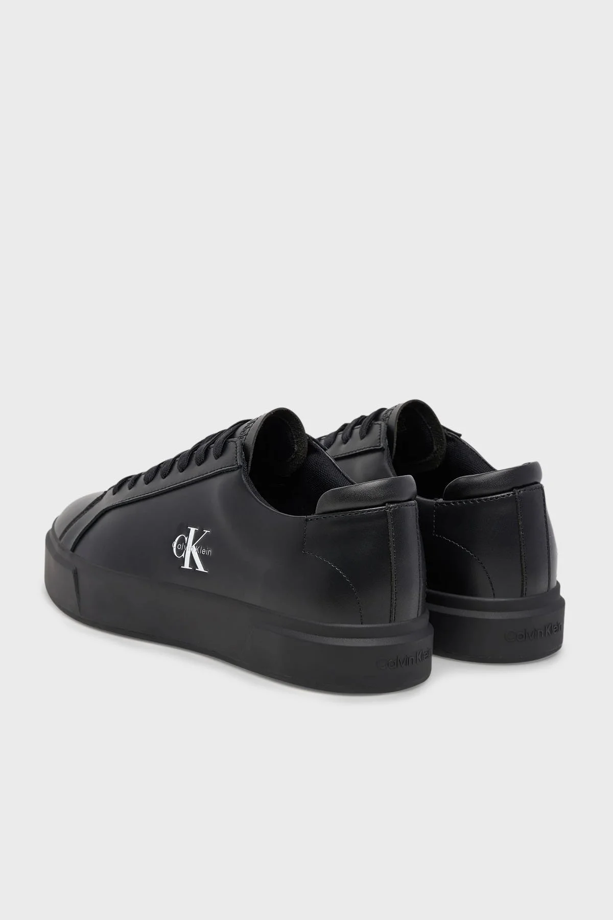 Calvin Klein Logolu Deri Sneaker YM0YM014600GJ Erkek Ayakkabı YM0YM01460 0GJ SİYAH - 3