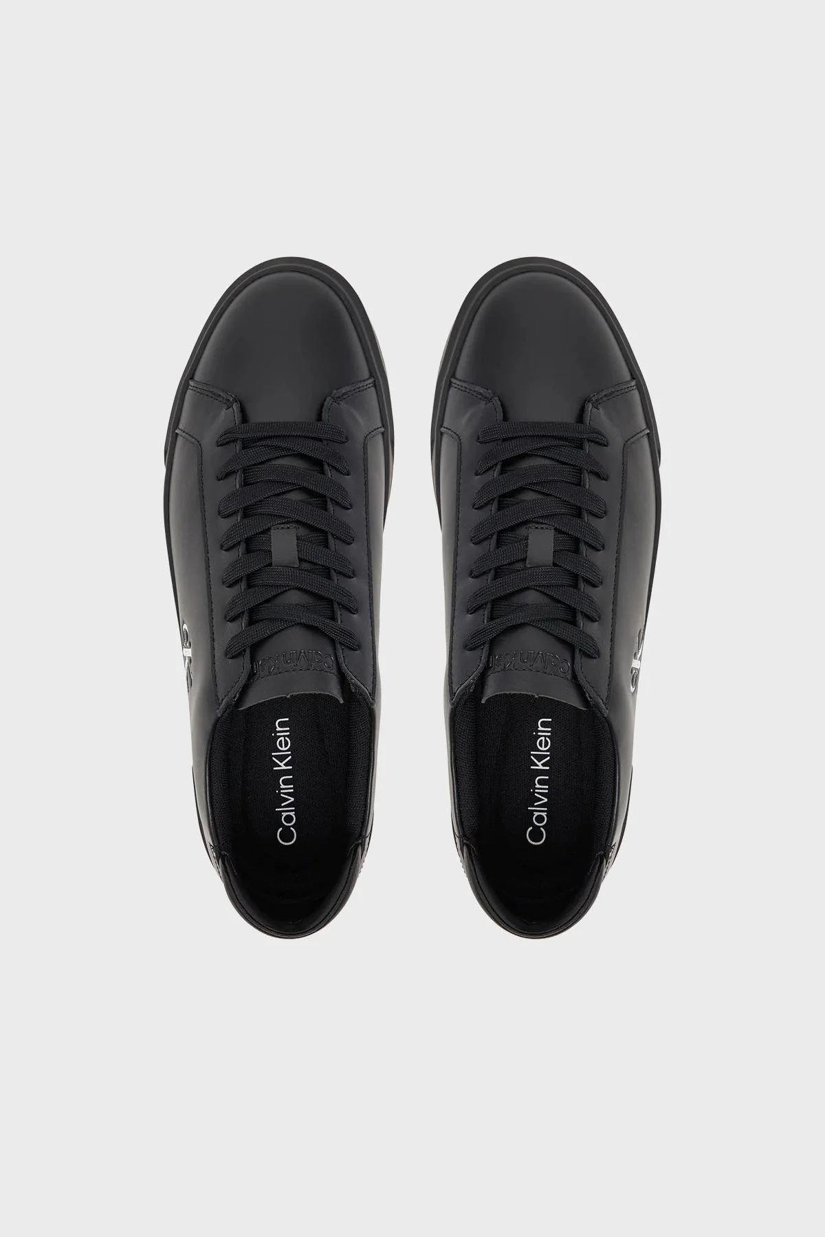Calvin Klein Logolu Deri Sneaker YM0YM014600GJ Erkek Ayakkabı YM0YM01460 0GJ SİYAH - 4