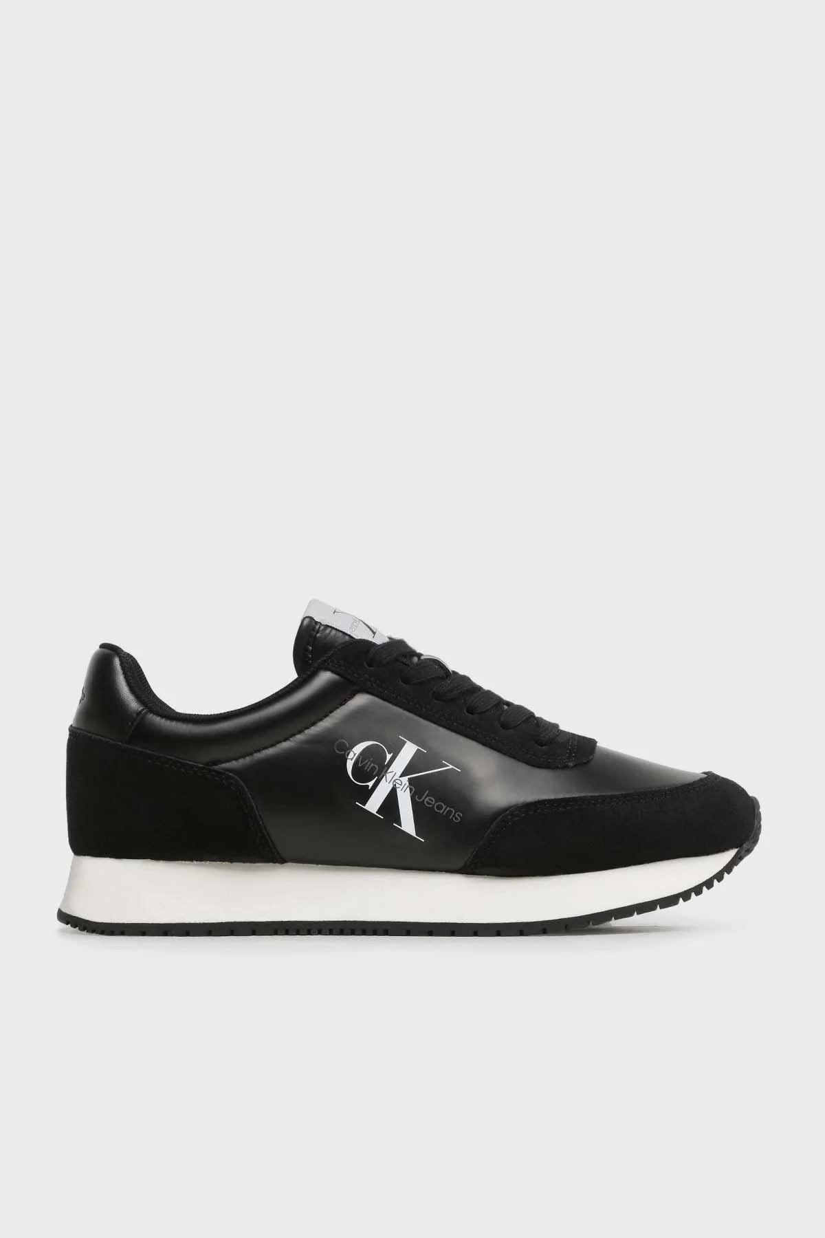 Calvin Klein Logolu Deri Sneaker YW0YW01056BEH Bayan Ayakkabı YW0YW01056 BEH SİYAH - 1