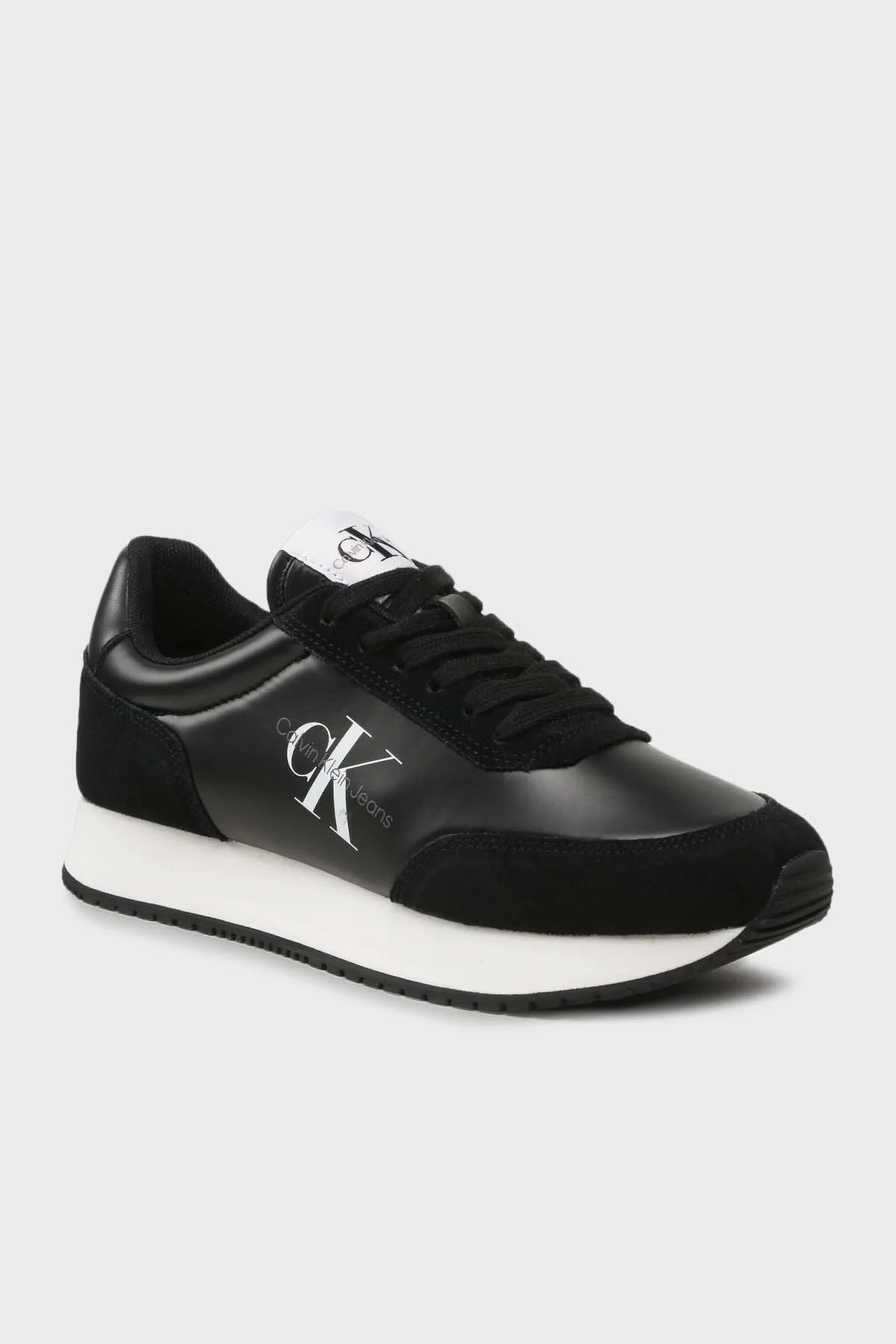Calvin Klein Logolu Deri Sneaker YW0YW01056BEH Bayan Ayakkabı YW0YW01056 BEH SİYAH - 2