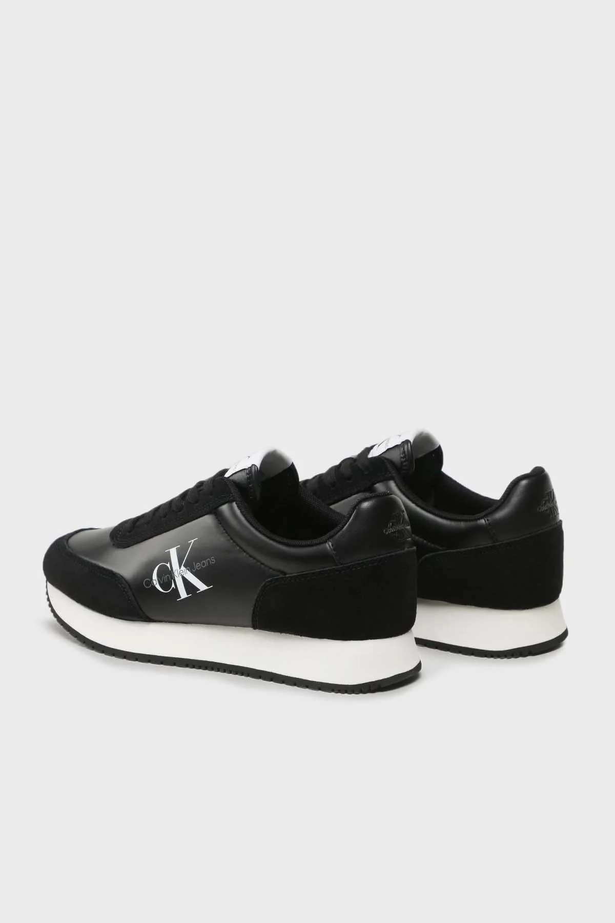 Calvin Klein Logolu Deri Sneaker YW0YW01056BEH Bayan Ayakkabı YW0YW01056 BEH SİYAH - 3
