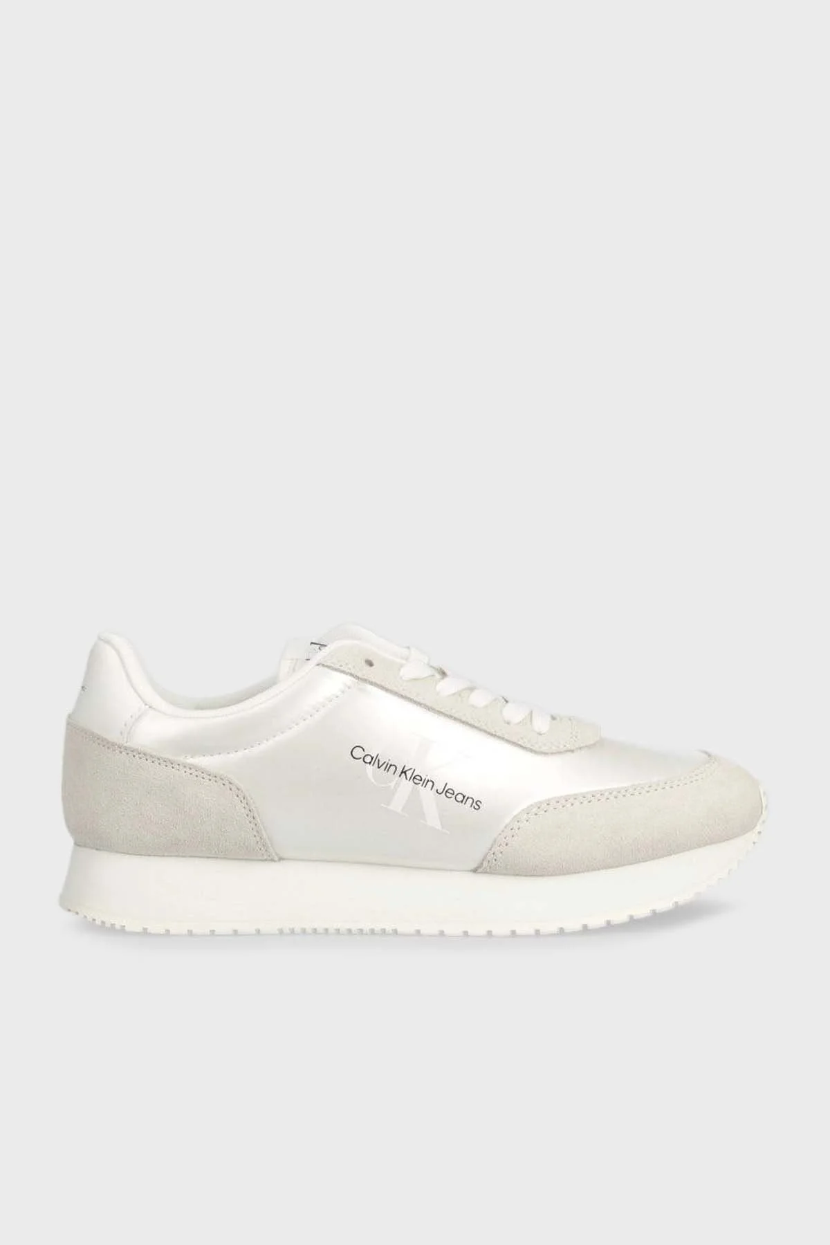 Calvin Klein Logolu Deri Sneaker YW0YW01056YBI Bayan Ayakkabı YW0YW01056 YBI BEYAZ - 1