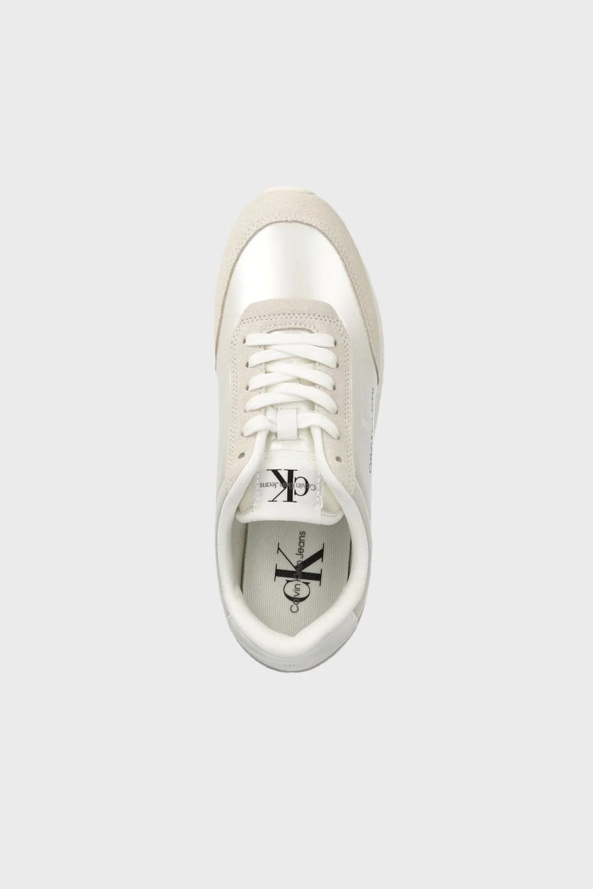 Calvin Klein Logolu Deri Sneaker YW0YW01056YBI Bayan Ayakkabı YW0YW01056 YBI BEYAZ - 5