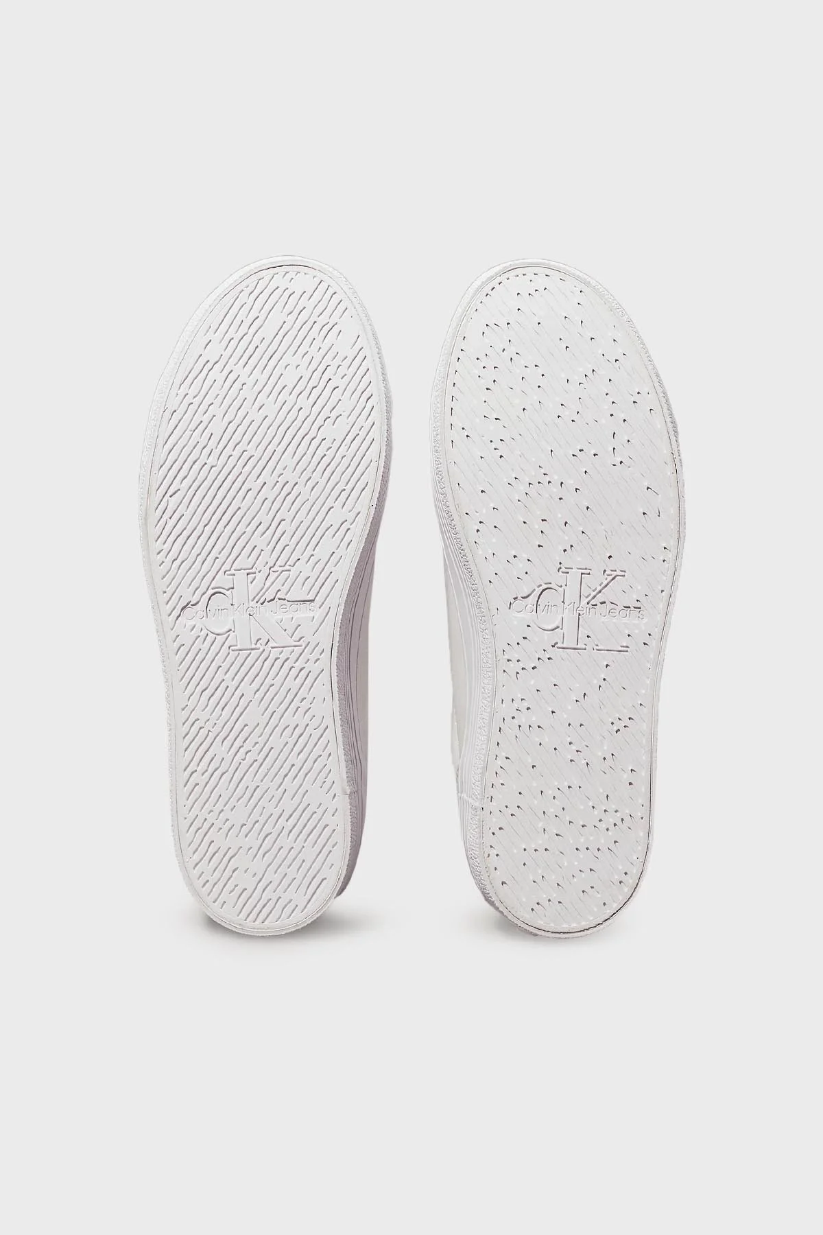 Calvin Klein Logolu Deri Sneaker YW0YW014740K9 Bayan Ayakkabı YW0YW01474 0K9 BEYAZ-GÜMÜŞ - 5