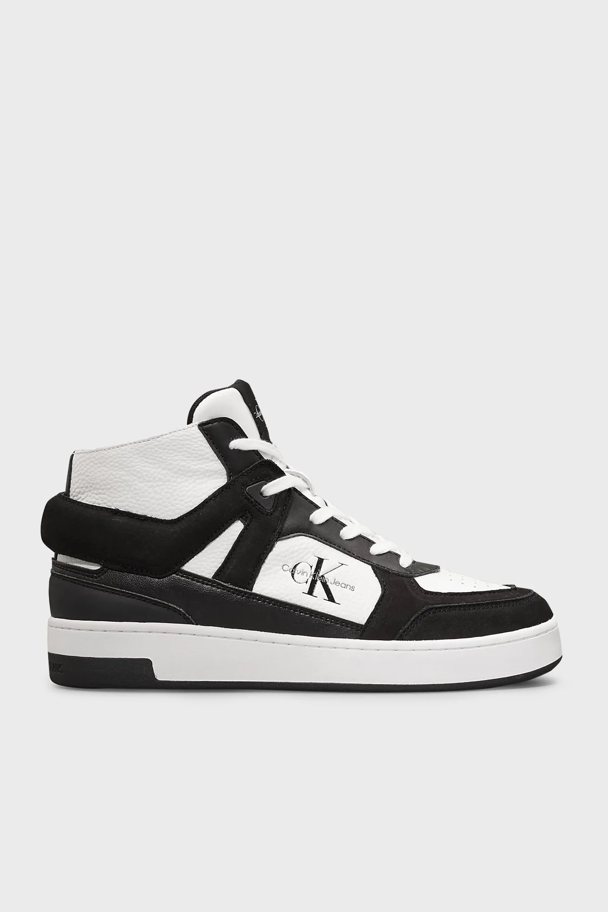 Calvin Klein Logolu Deri Sneaker YW0YW015780GM Bayan Ayakkabı YW0YW01578 0GM SİYAH-BEYAZ - 8