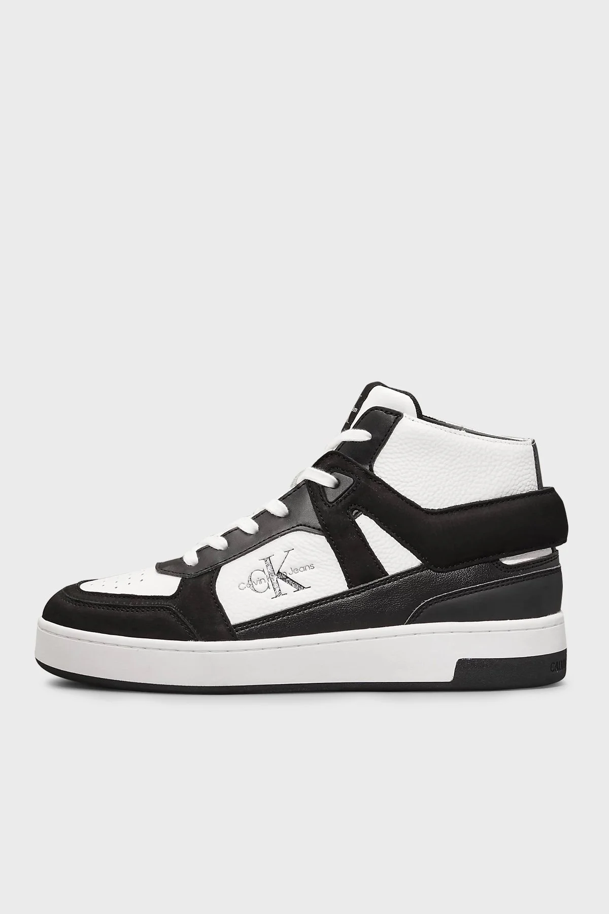 Calvin Klein Logolu Deri Sneaker YW0YW015780GM Bayan Ayakkabı YW0YW01578 0GM SİYAH-BEYAZ - 9