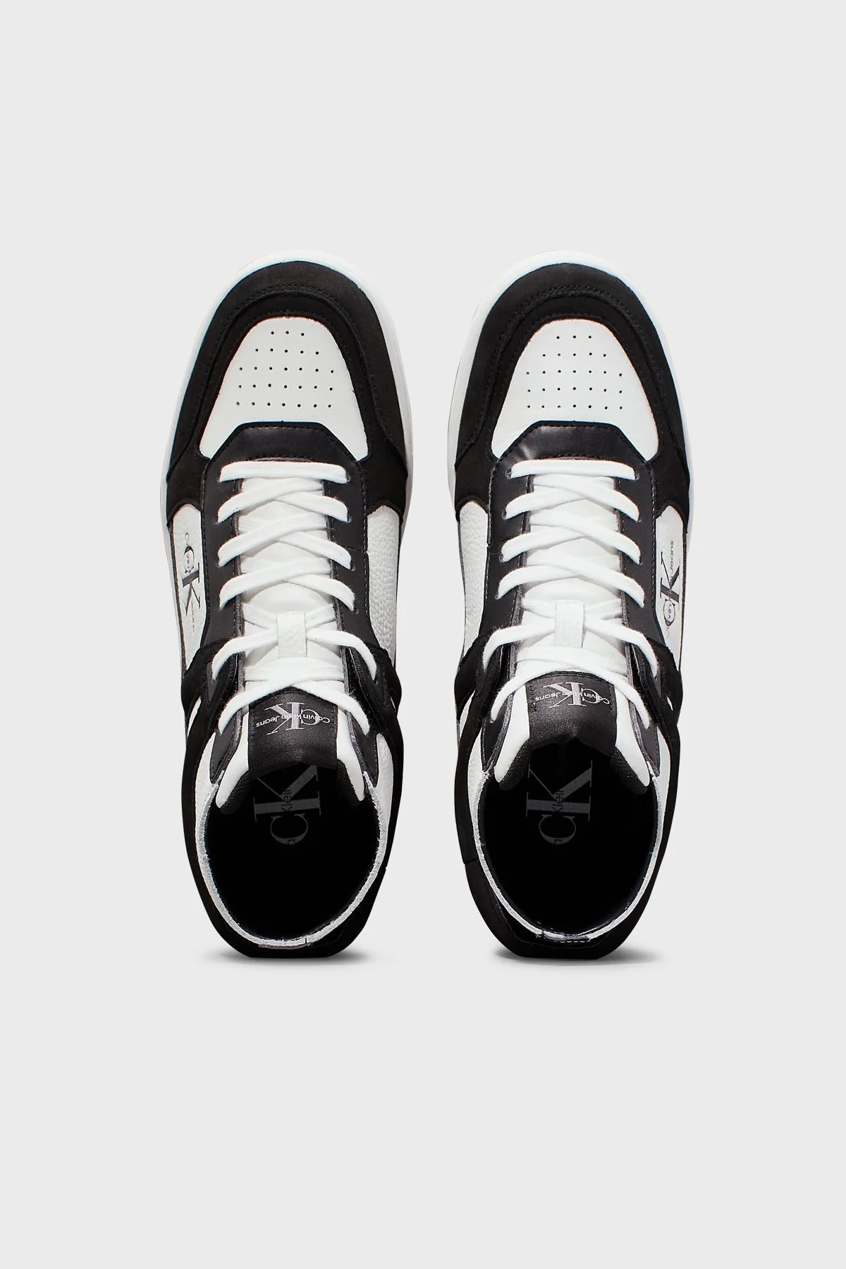 Calvin Klein Logolu Deri Sneaker YW0YW015780GM Bayan Ayakkabı YW0YW01578 0GM SİYAH-BEYAZ - 11