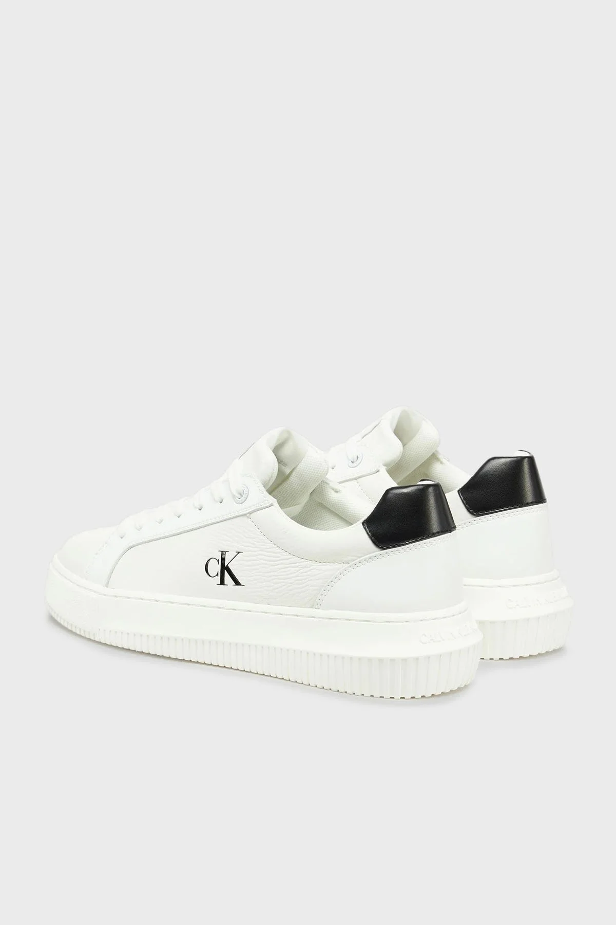 Calvin Klein Logolu Deri Sneaker YW0YW0176901W Bayan Ayakkabı YW0YW01769 01W BEYAZ-SİYAH - 9
