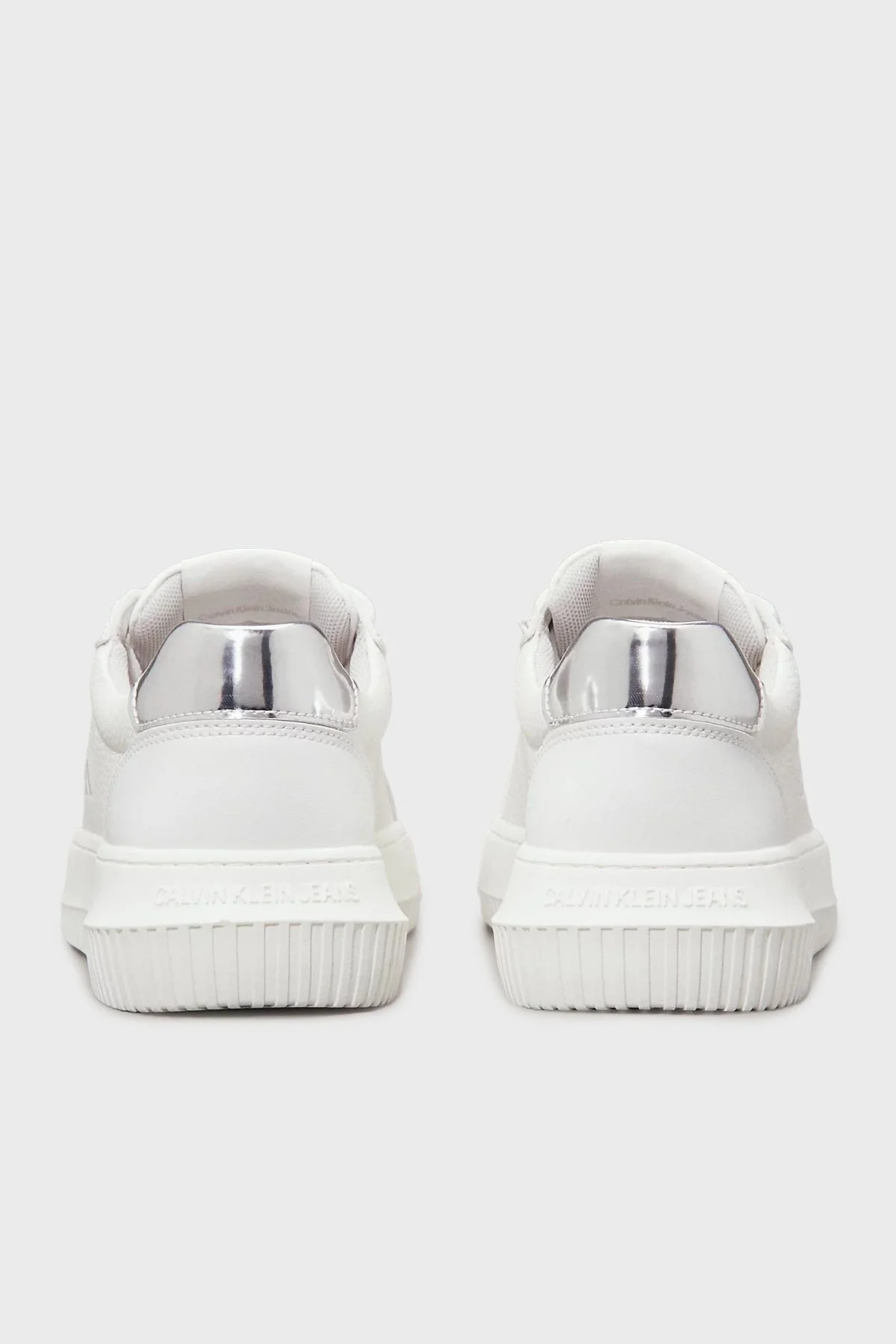 Calvin Klein Logolu Deri Sneaker YW0YW017690LI Bayan Ayakkabı YW0YW01769 0LI BEYAZ-GÜMÜŞ - 12