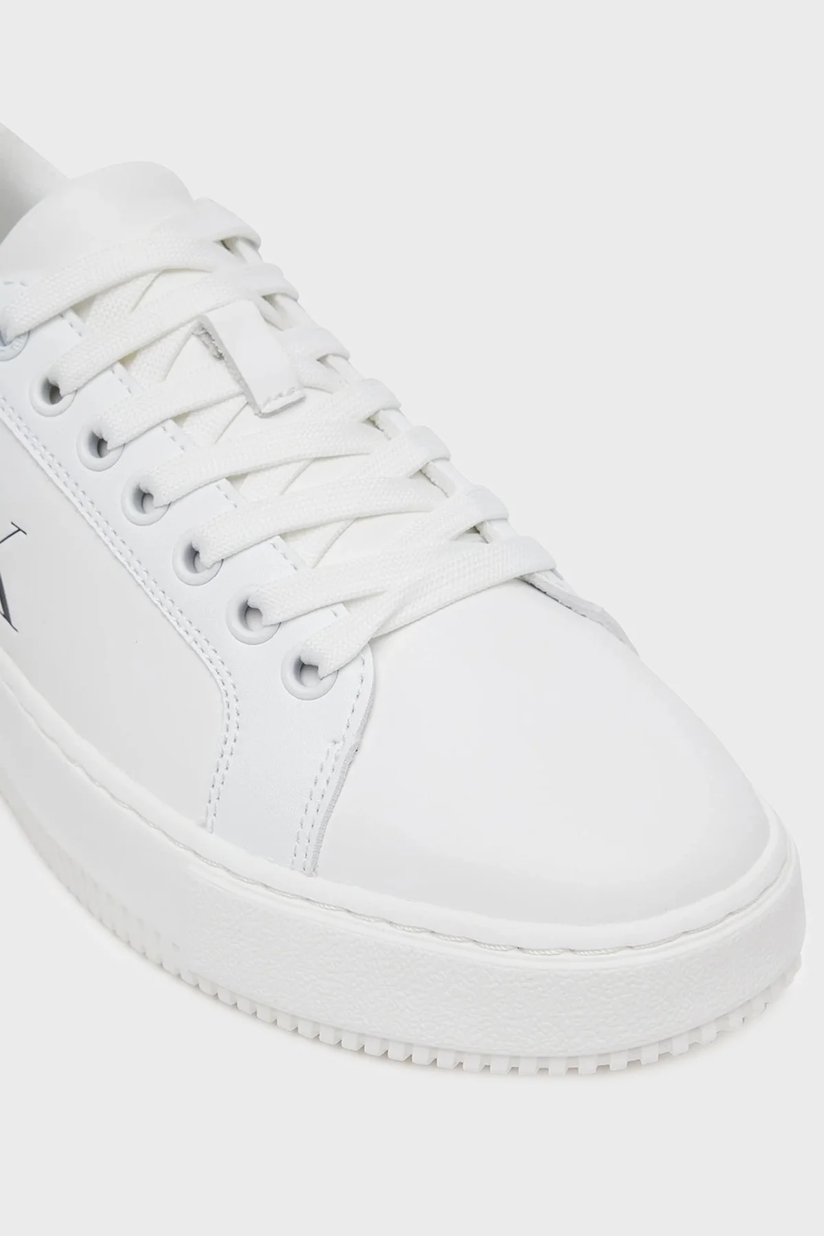 Calvin Klein Logolu Deri Sneaker YW0YW0184601W Bayan Ayakkabı YW0YW01846 01W BEYAZ-SİYAH - 5