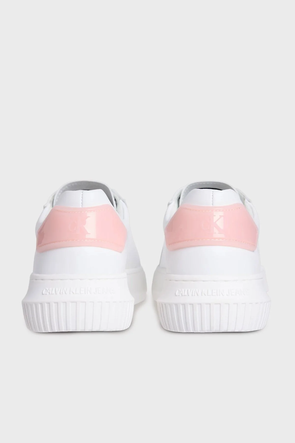 Calvin Klein Logolu Deri Sneaker YW0YW018460LD Bayan Ayakkabı YW0YW01846 0LD BEYAZ-PEMBE - 4