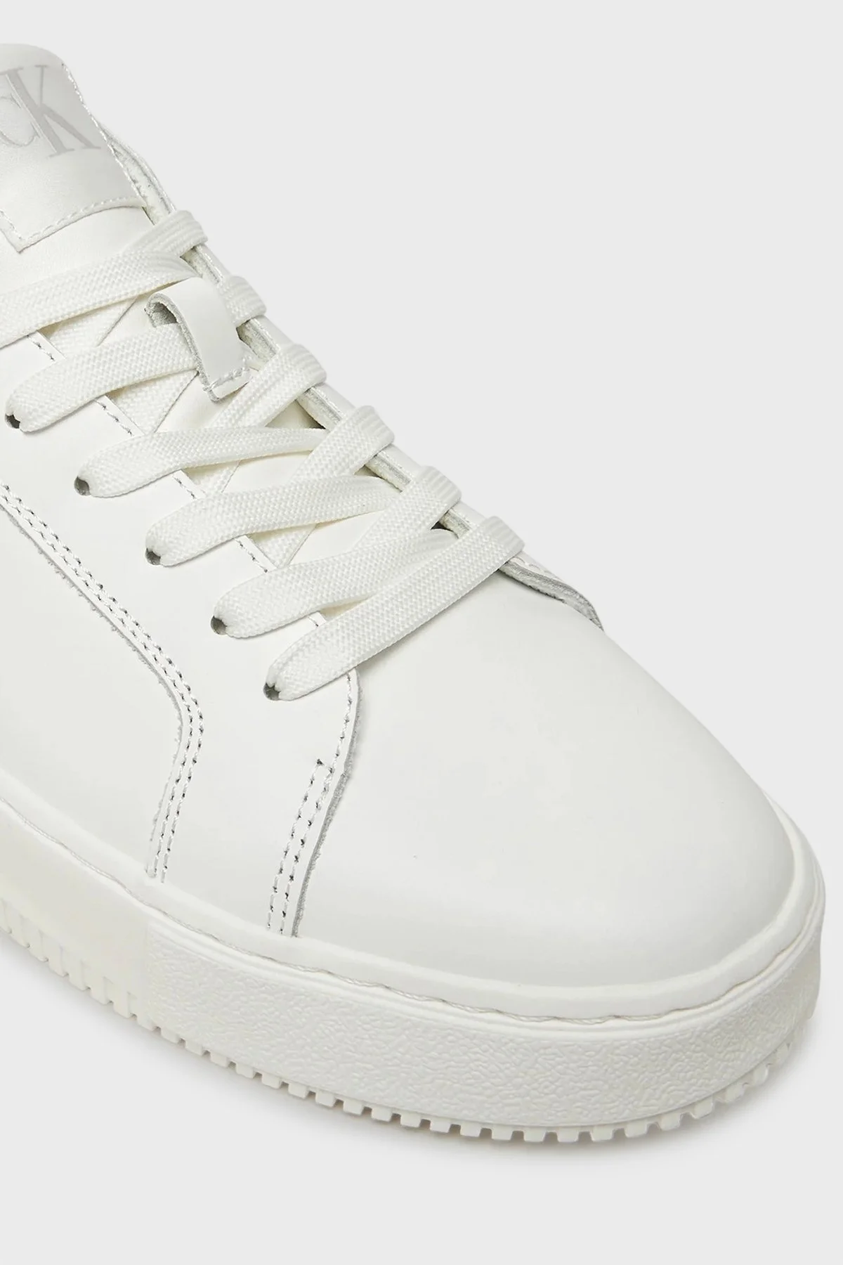 Calvin Klein Logolu Deri Sneaker YW0YW0187201W Bayan Ayakkabı YW0YW01872 01W BEYAZ-SİYAH - 6