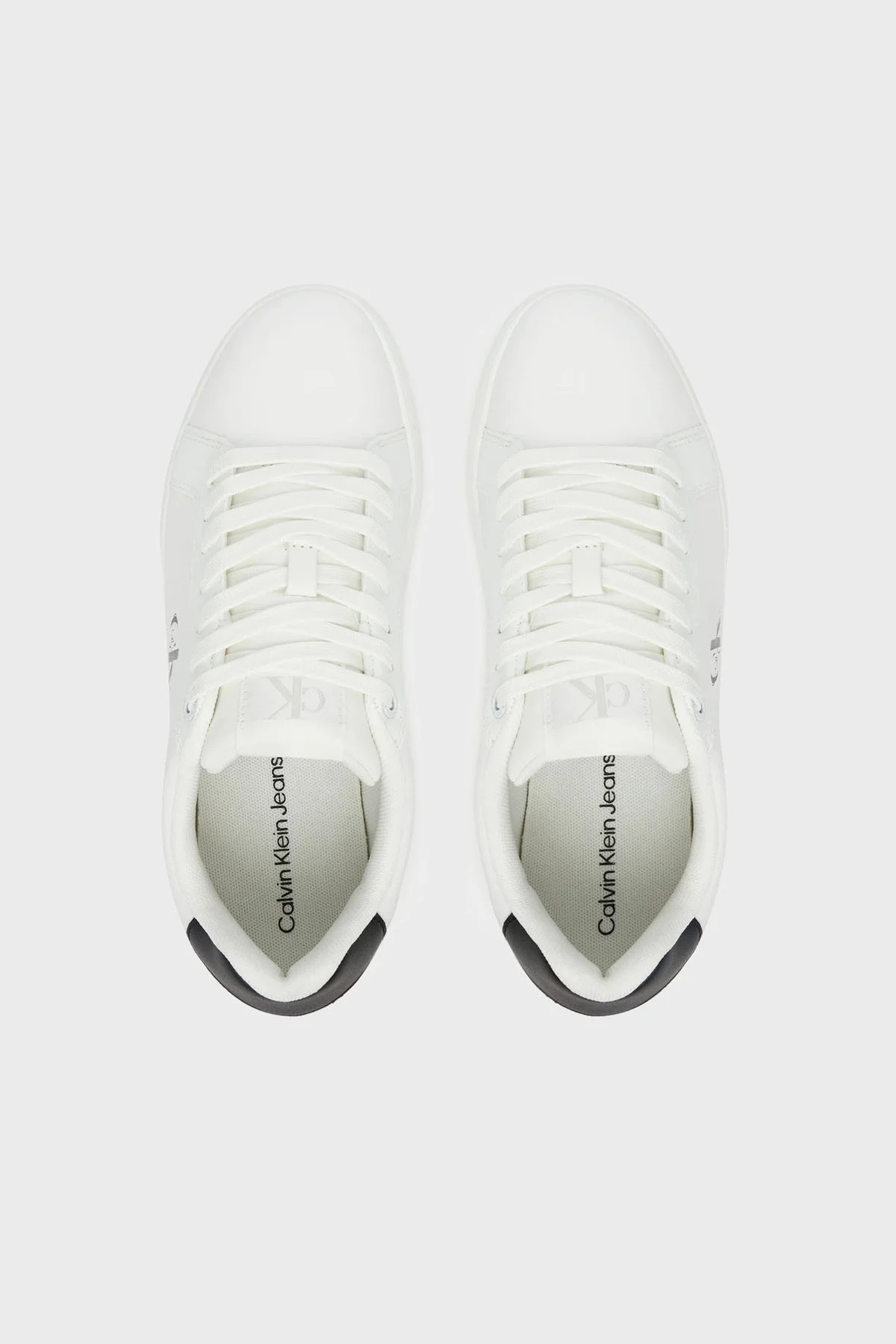 Calvin Klein Logolu Deri Sneaker YW0YW0190201W Bayan Ayakkabı YW0YW01902 01W BEYAZ-SİYAH - 3