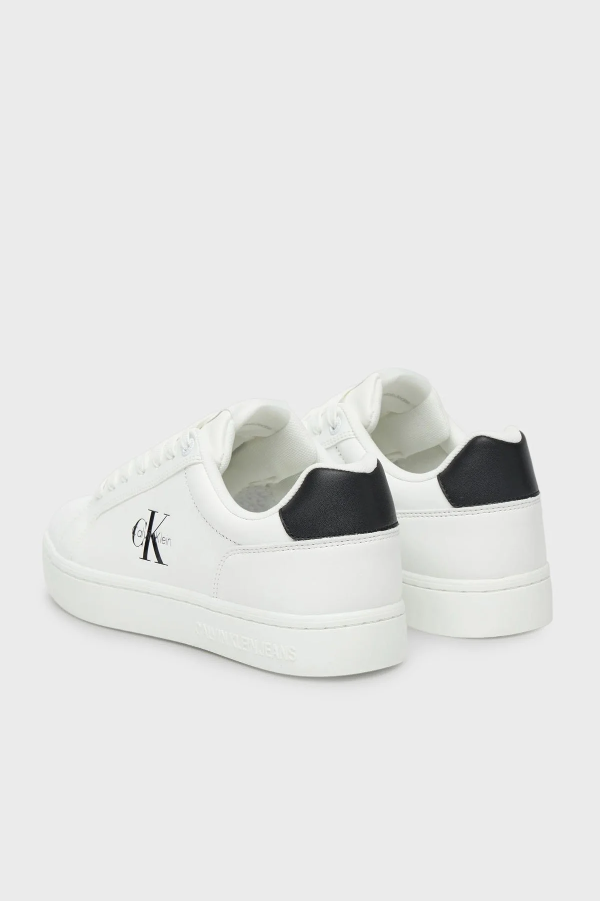 Calvin Klein Logolu Deri Sneaker YW0YW0190201W Bayan Ayakkabı YW0YW01902 01W BEYAZ-SİYAH - 6