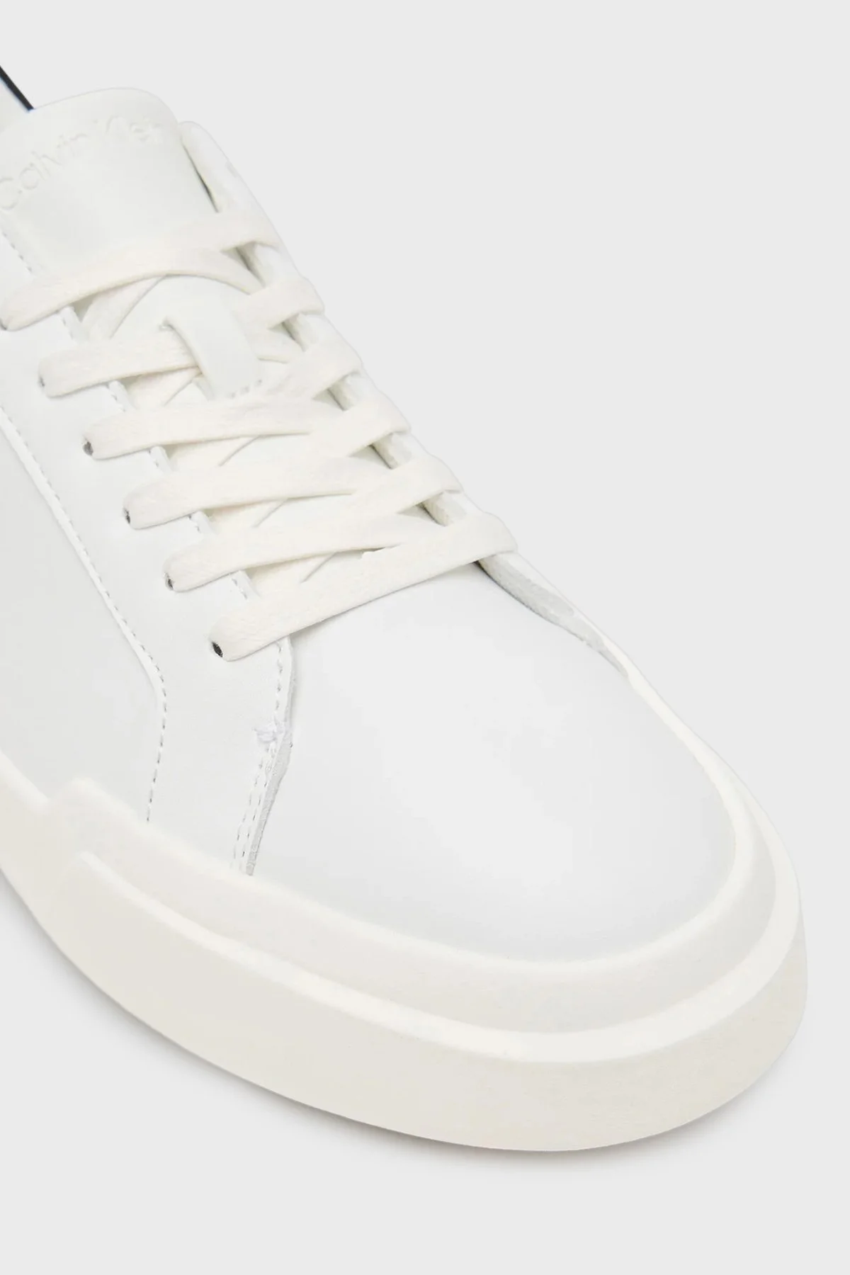 Calvin Klein Logolu Deri Sneaker YW0YW0194701W Bayan Ayakkabı YW0YW01947 01W BEYAZ-SİYAH - 4