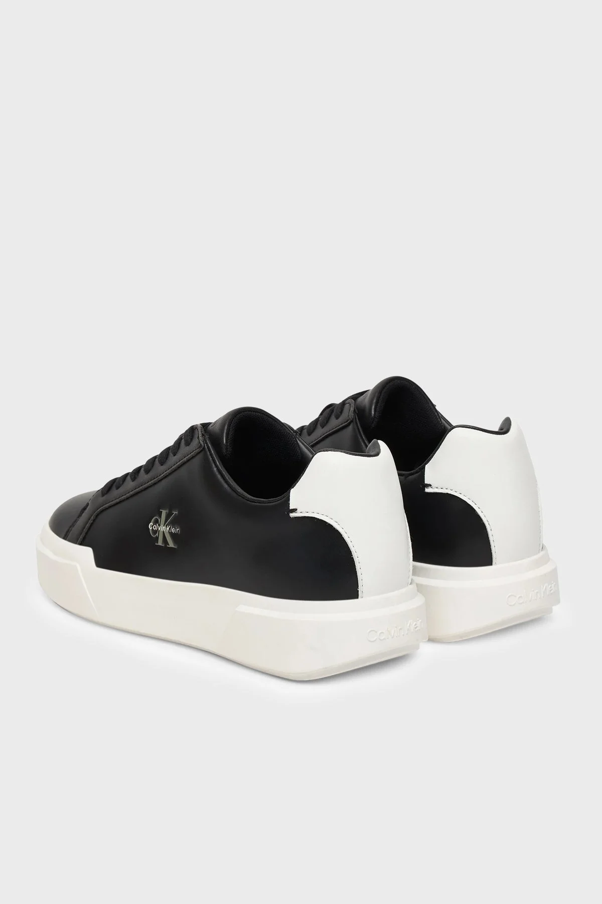 Calvin Klein Logolu Deri Sneaker YW0YW0194706W Kadın Ayakkabı YW0YW01947 06W SİYAH - 4