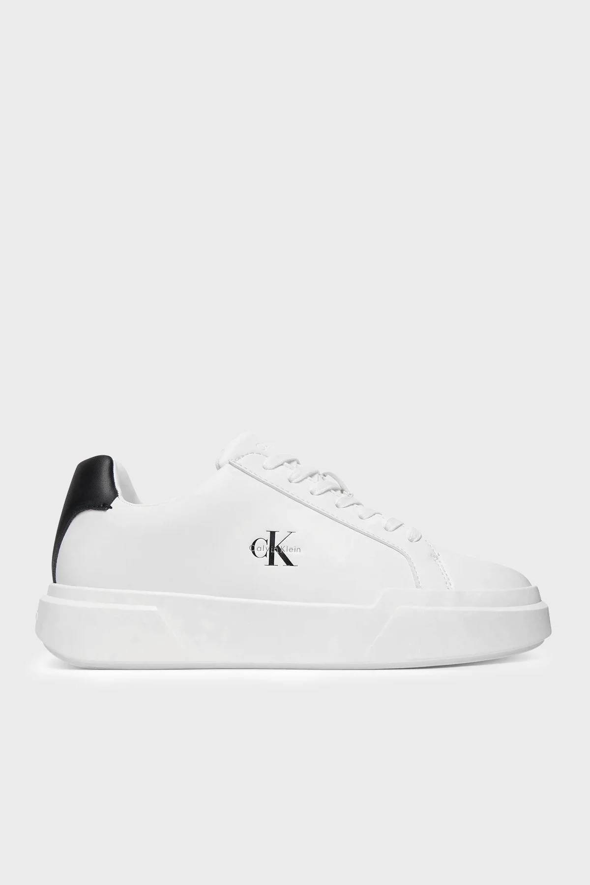 Calvin Klein Logolu Deri Sneaker YW0YW0194706X Bayan Ayakkabı YW0YW01947 06X BEYAZ - 1