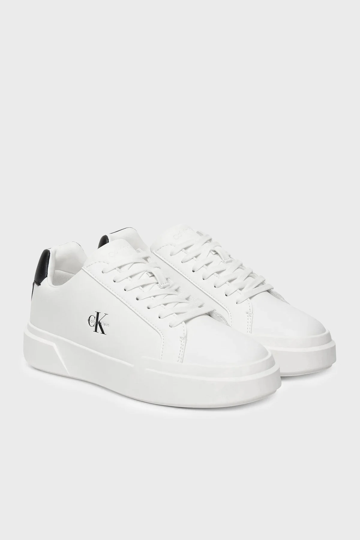 Calvin Klein Logolu Deri Sneaker YW0YW0194706X Bayan Ayakkabı YW0YW01947 06X BEYAZ - 2