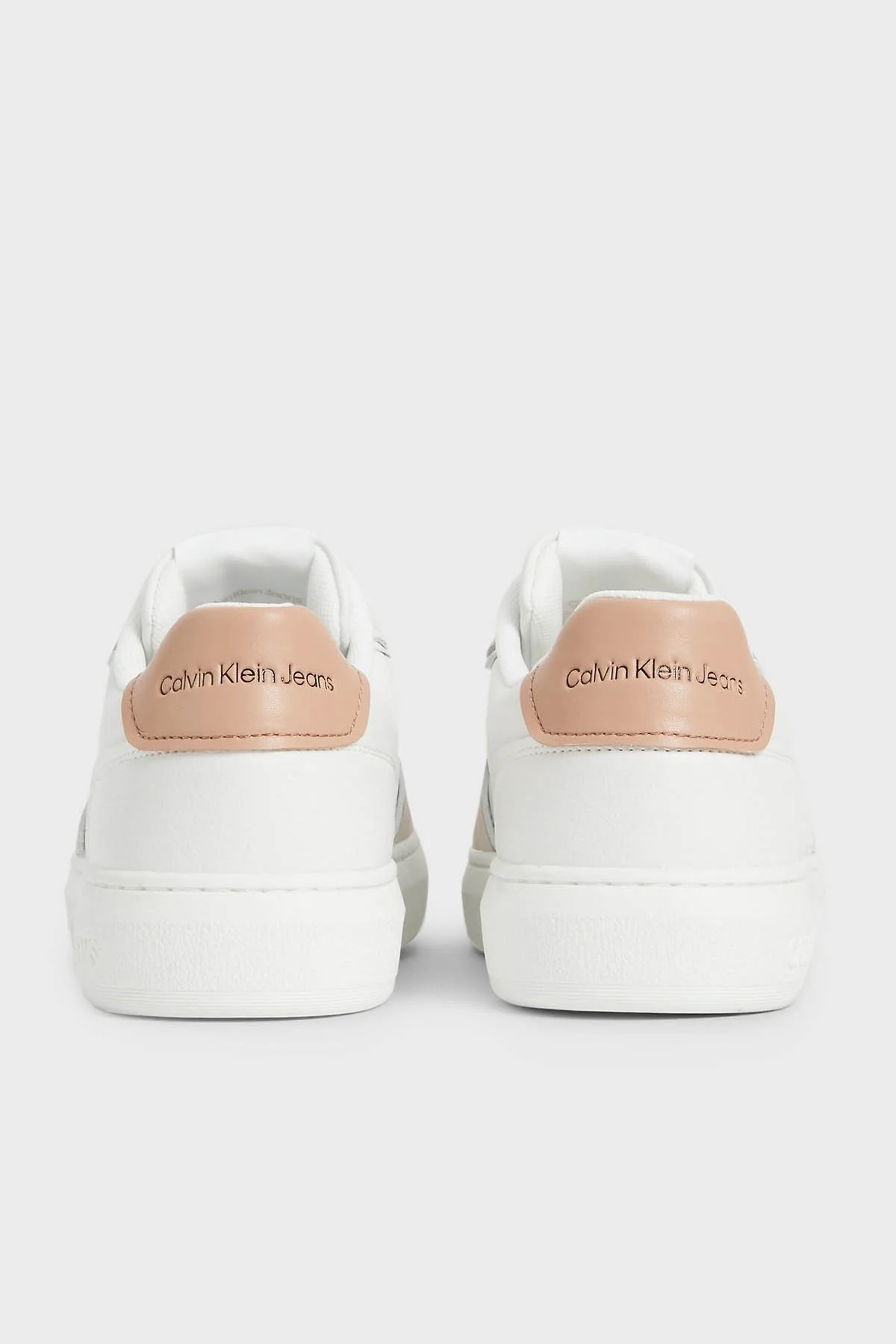 Calvin Klein Logolu Deri Süet Sneaker Bayan Ayakkabı YW0YW00913 0LA BEYAZ - 5