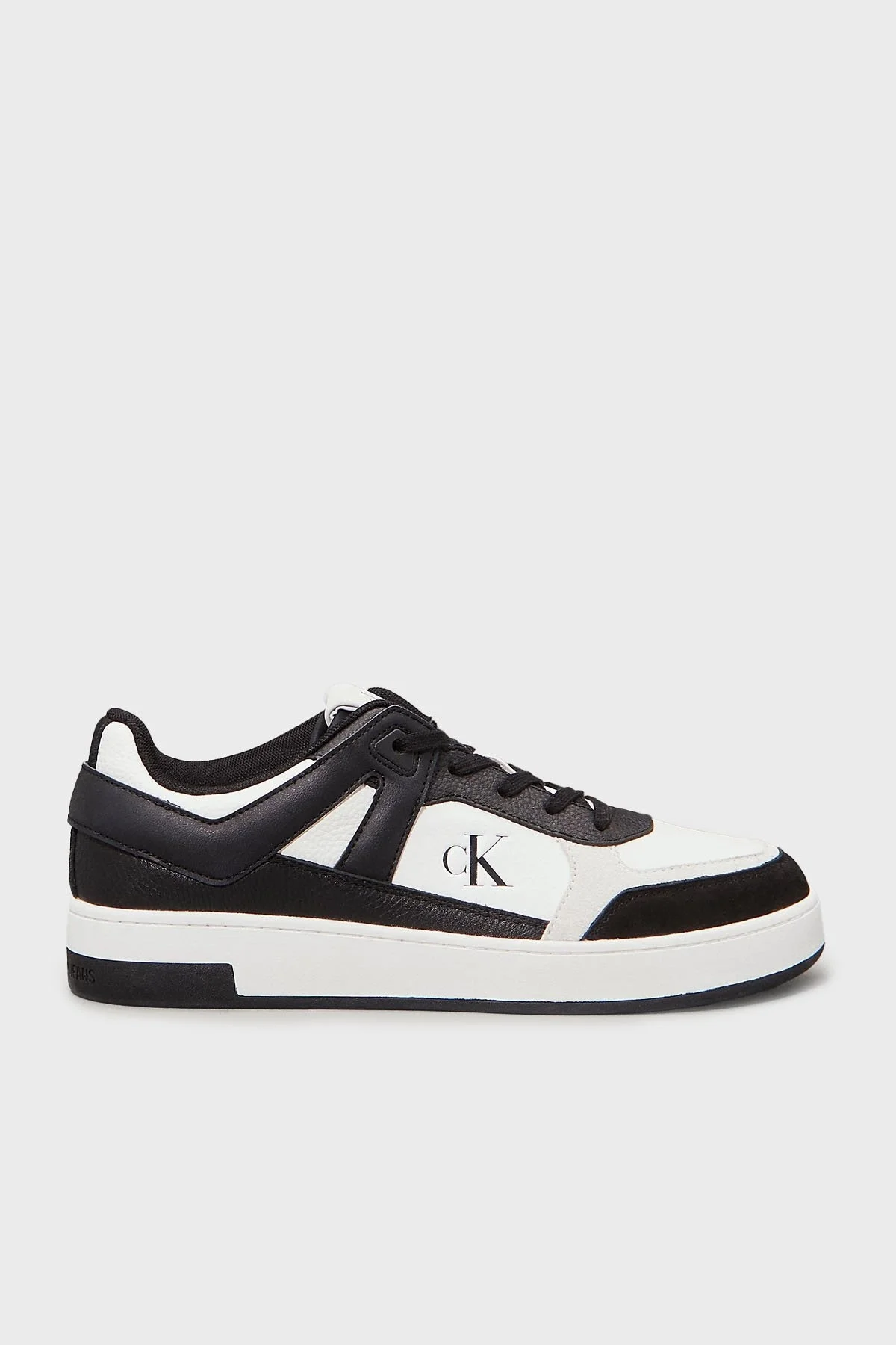 Calvin Klein Logolu Deri ve Süet Detaylı Sneaker YM0YM0130801W Erkek Ayakkabı YM0YM01308 01W BEYAZ-SİYAH - 8